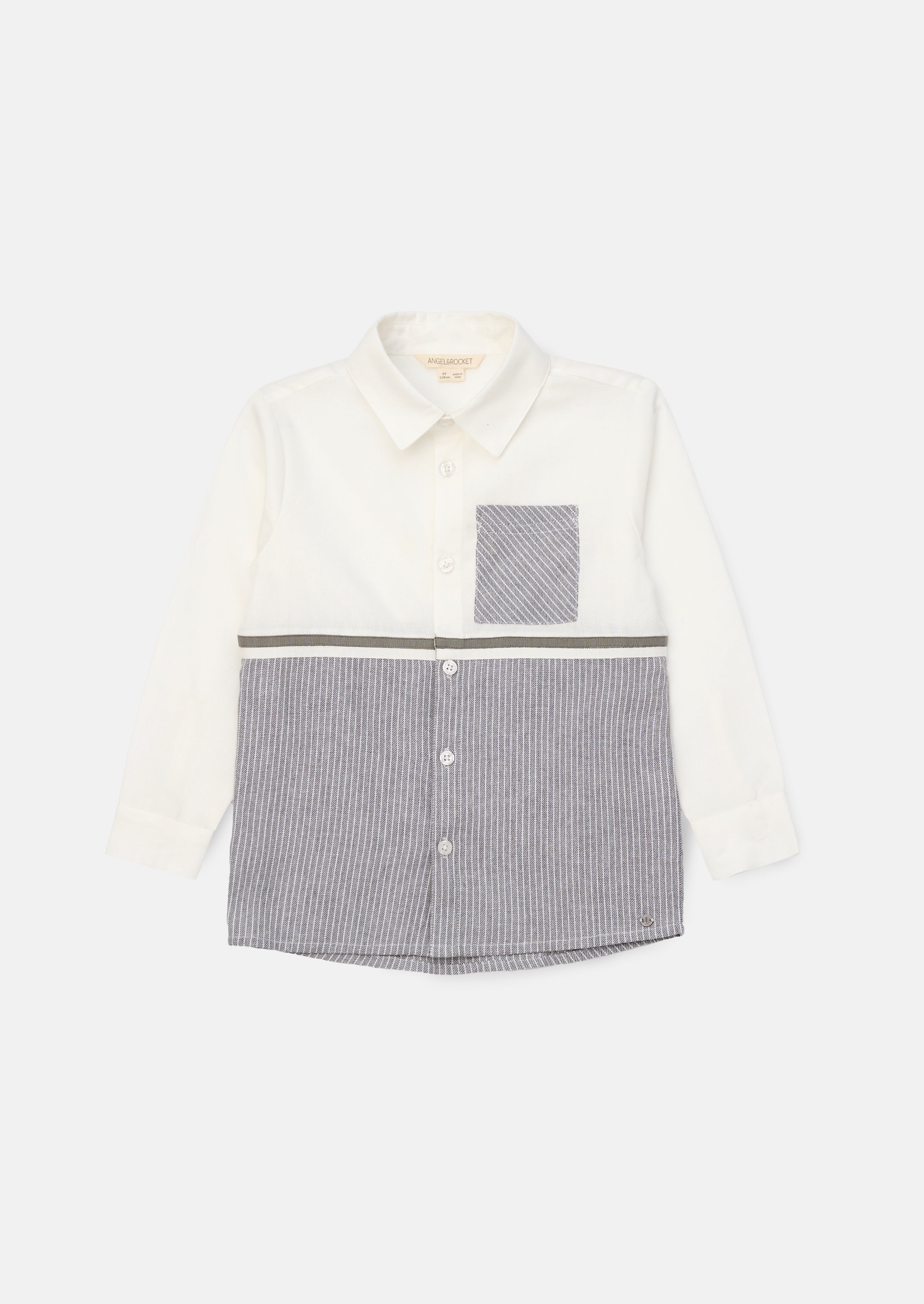 Hank Grey Textured Stripe Block Shirt