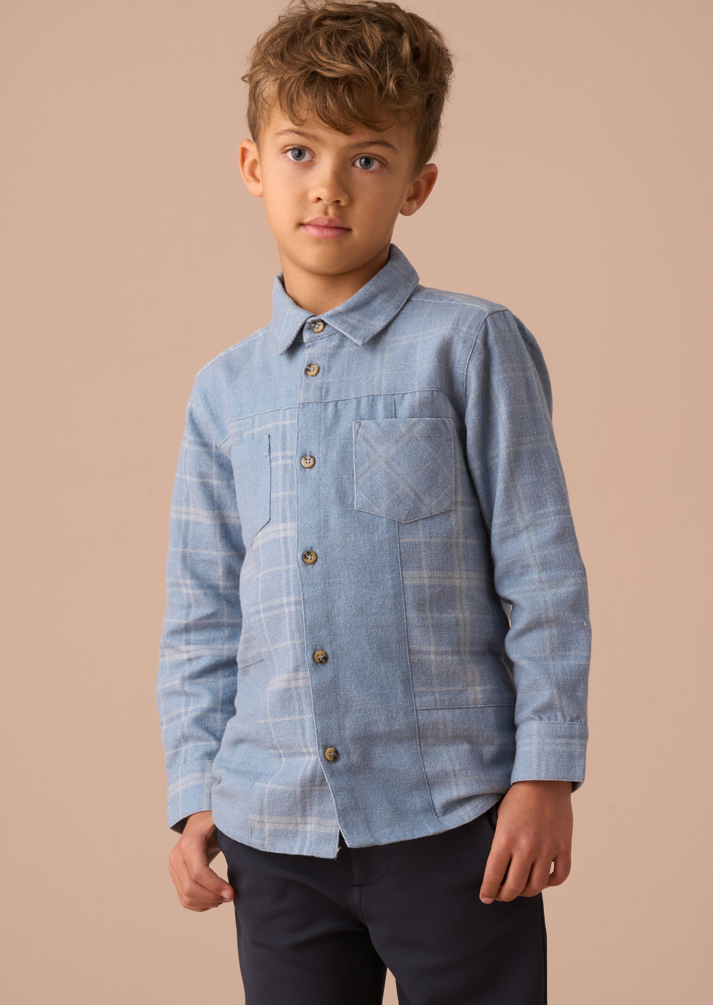 Connor Blue Block Check Shirt