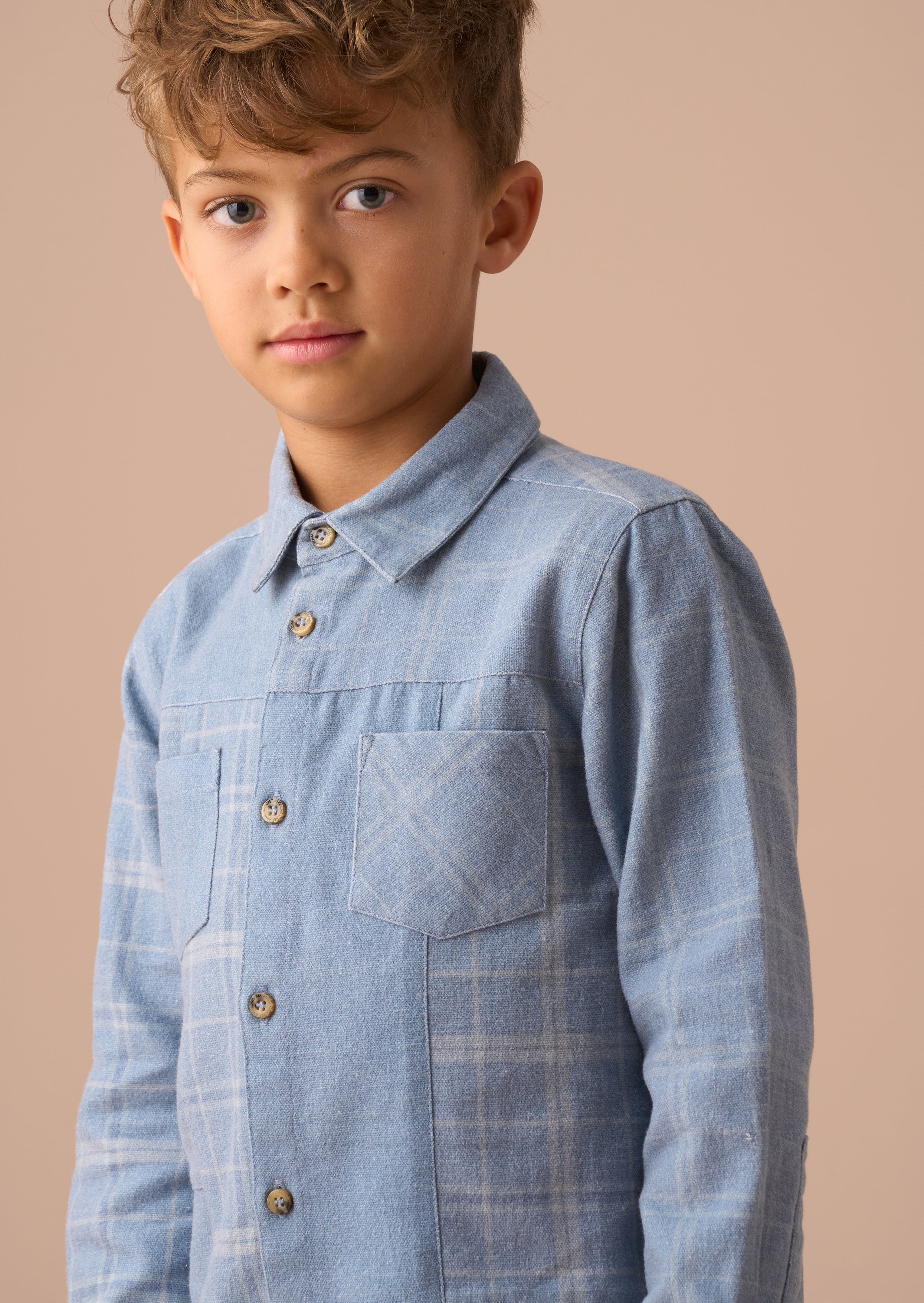 Connor Blue Block Check Shirt