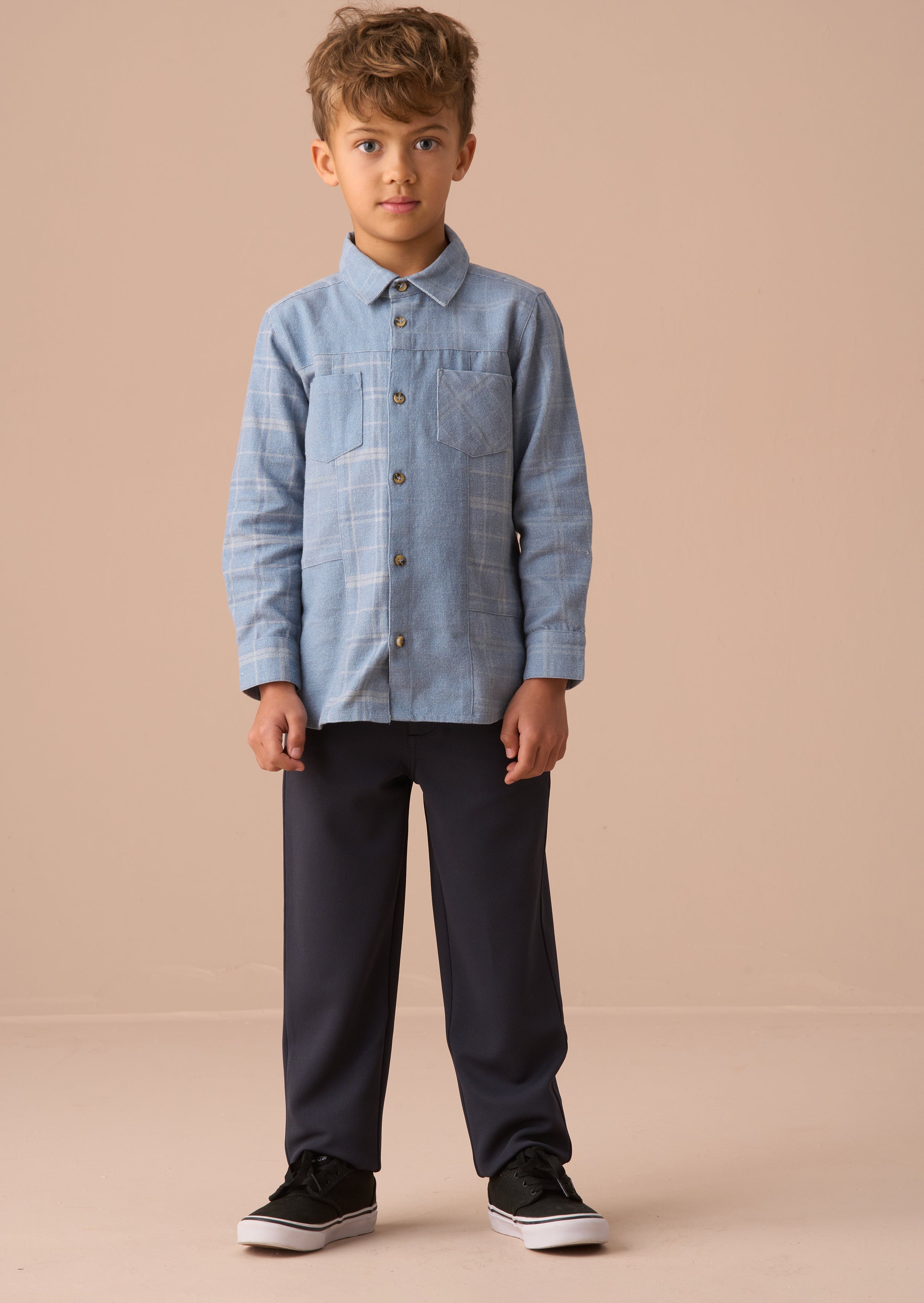 Connor Blue Block Check Shirt