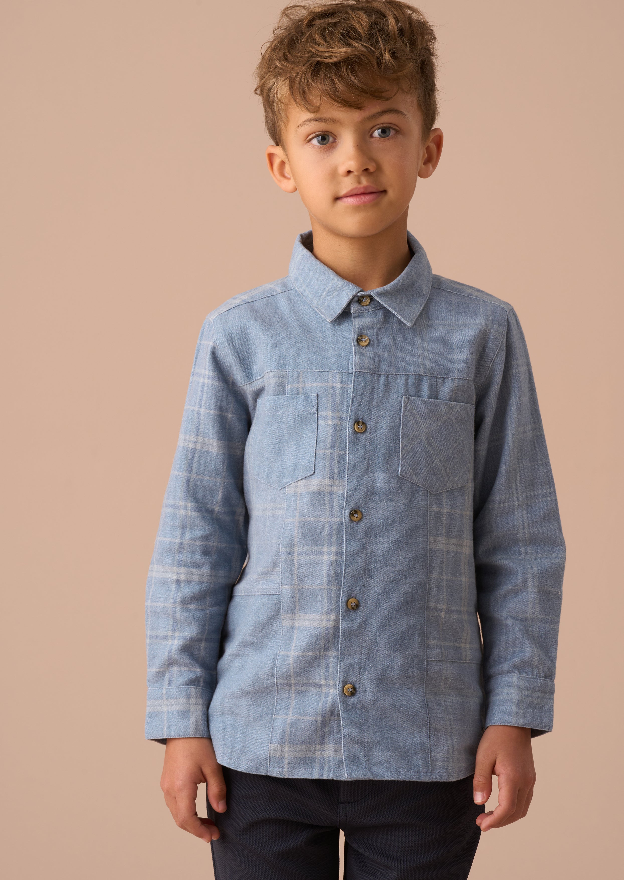 Connor Blue Block Check Shirt