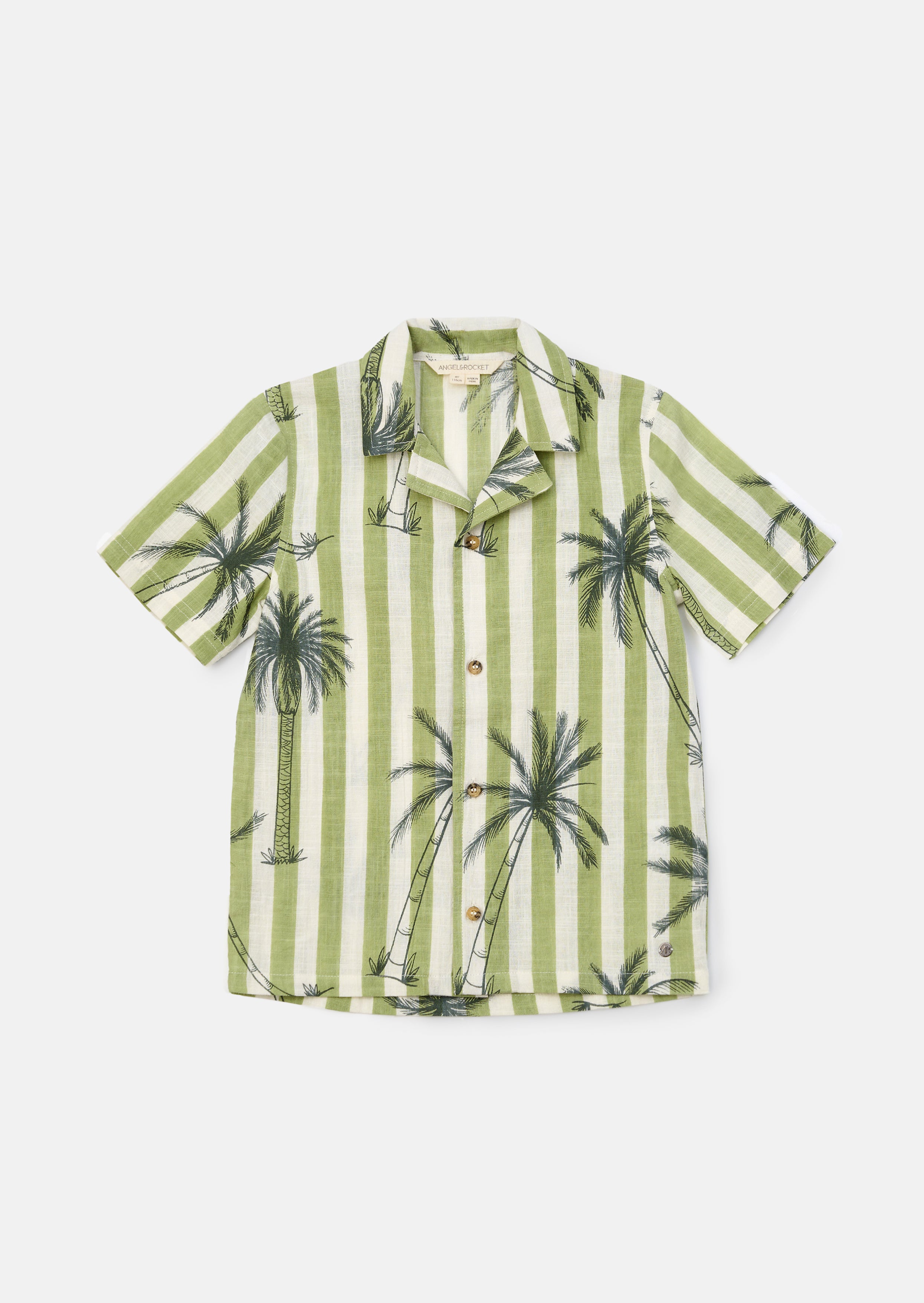 Jamie Green Palm Print Resort Shirt