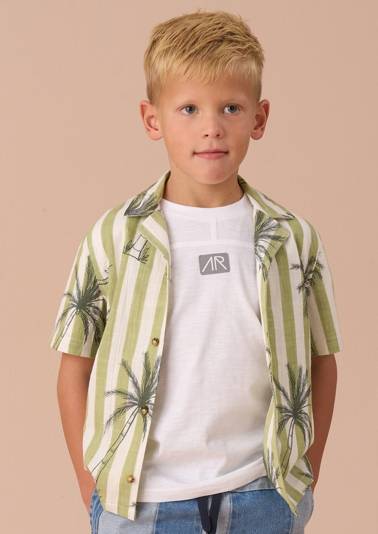 Jamie Green Palm Print Resort Shirt