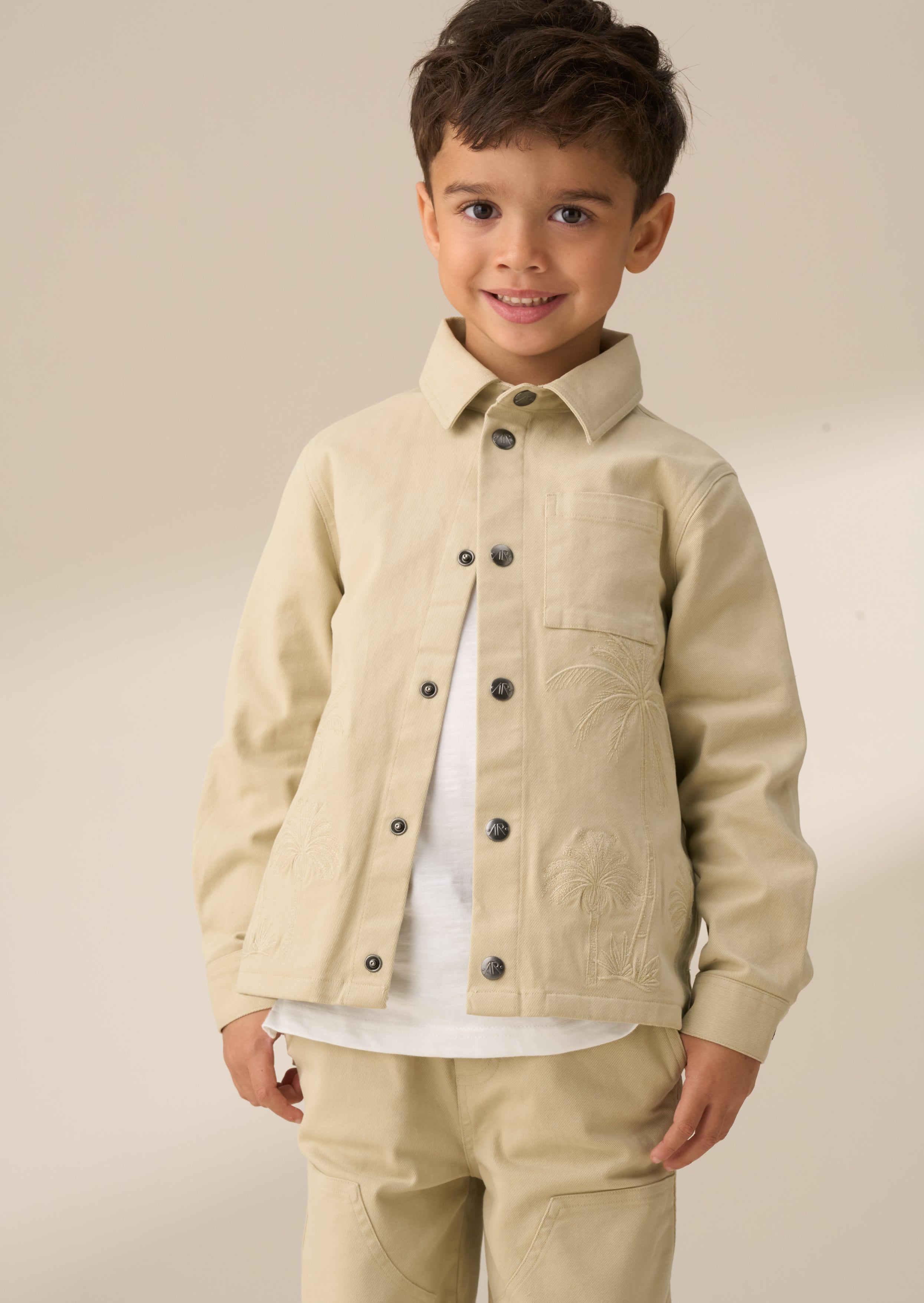 Tyson Cream Casual Embroidered Jacket