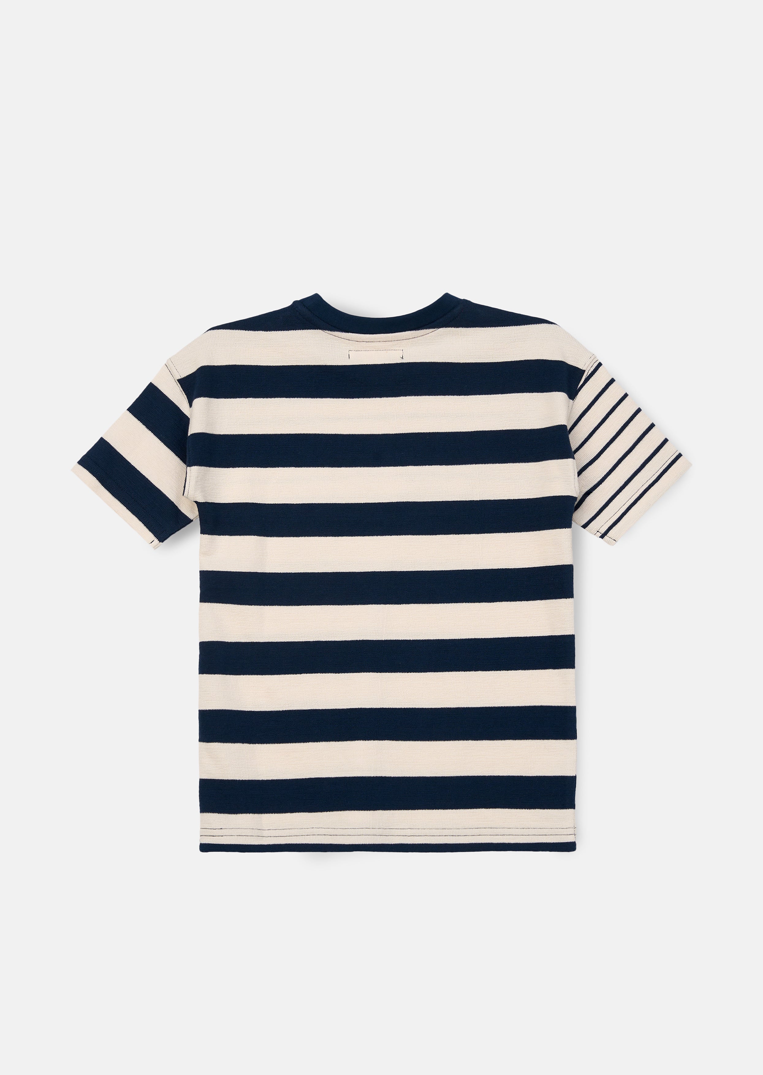 Lewis Blue Textured Stripe Block T Shirt