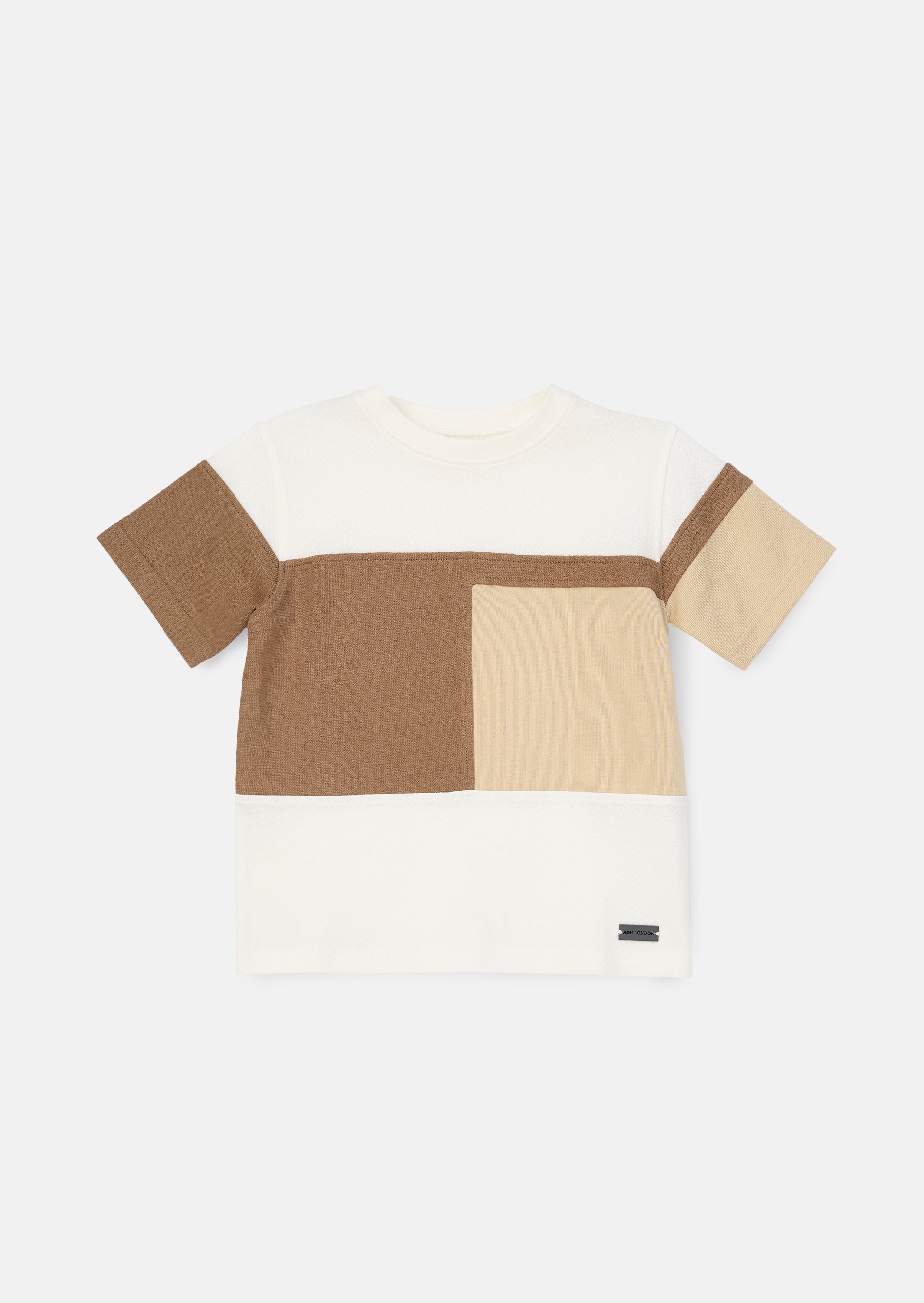 Callum Cream Textured Block T Shirt