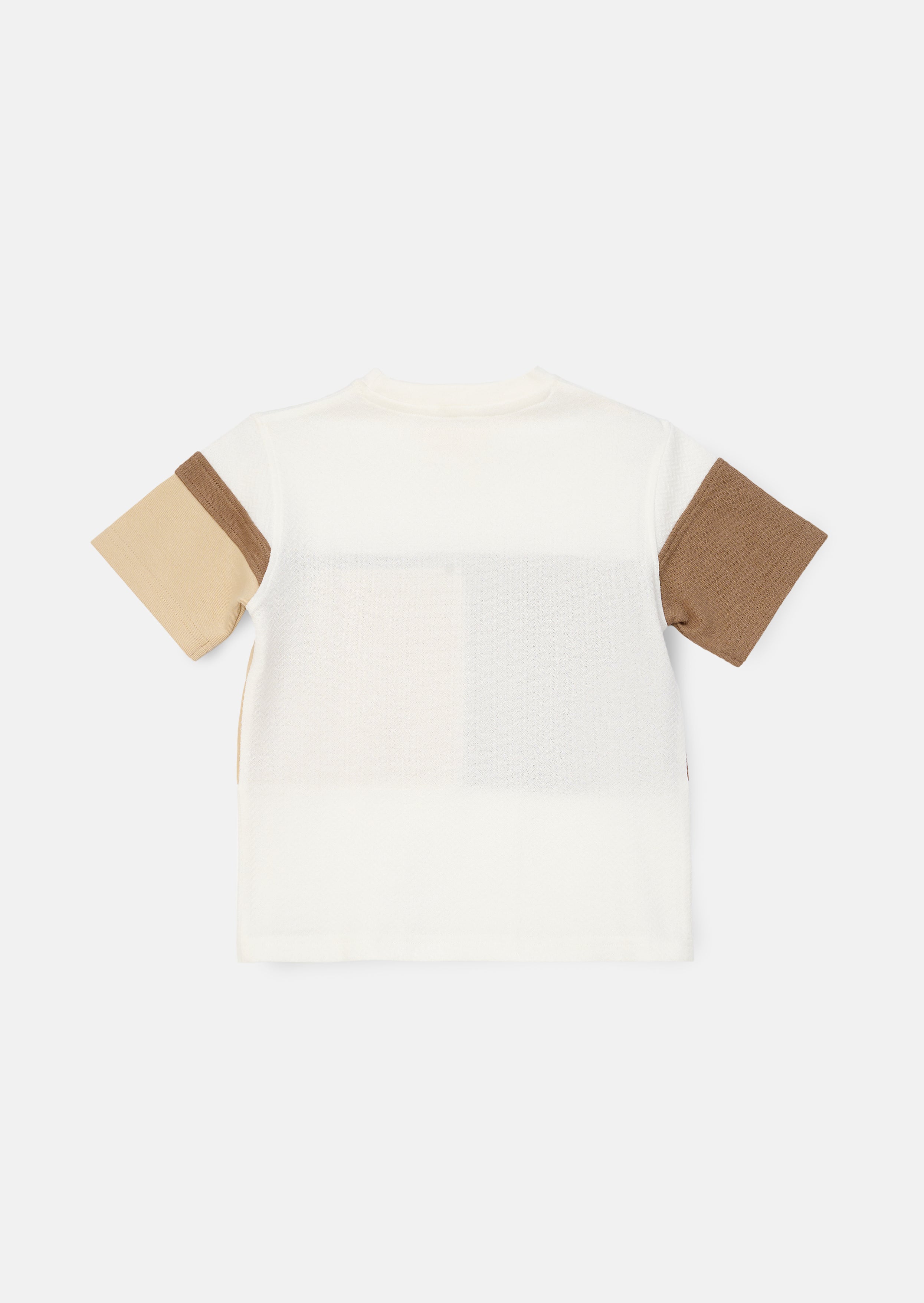 Callum Cream Textured Block T Shirt