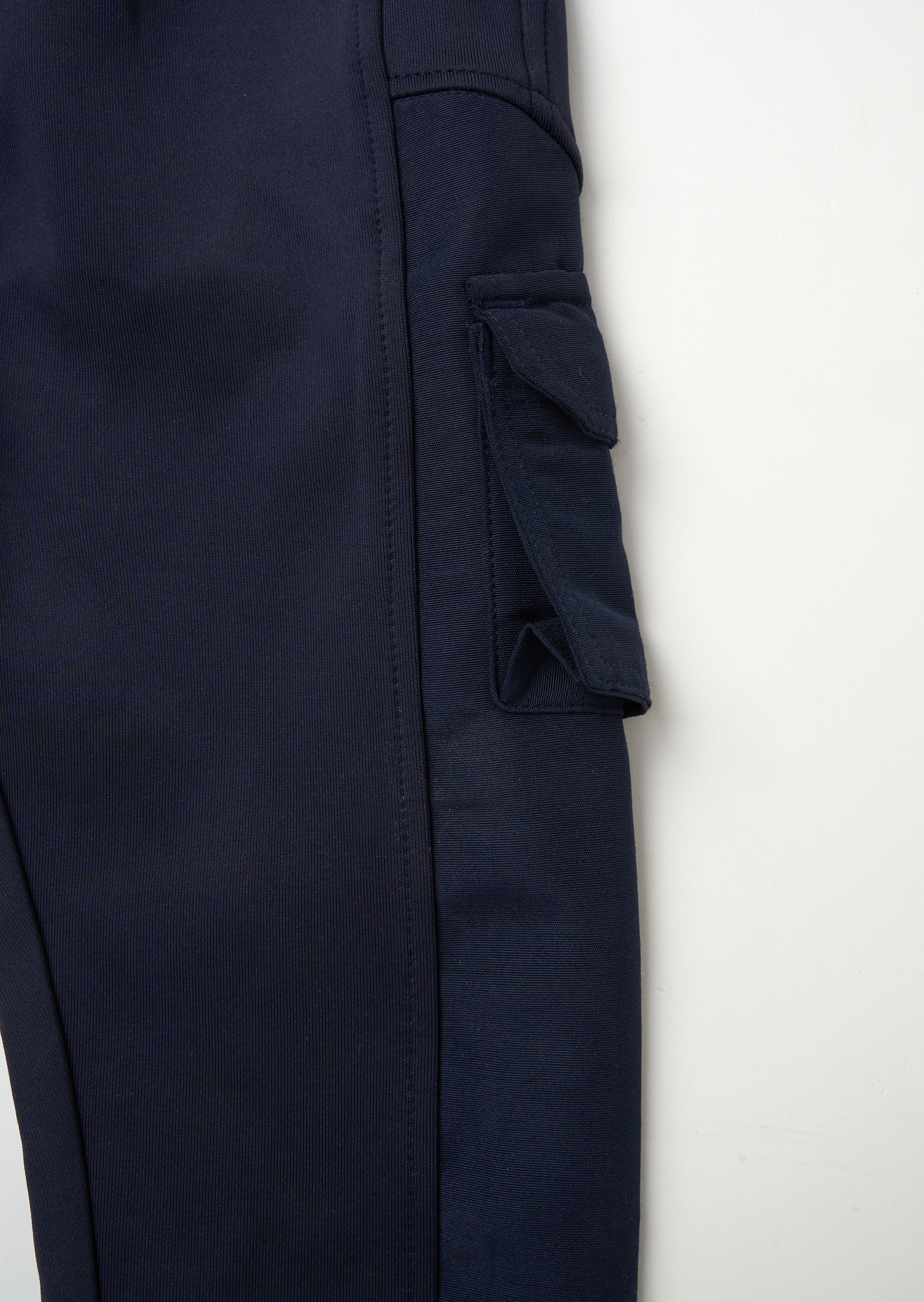 Frank Navy Panelled Mix Fabric Joggers