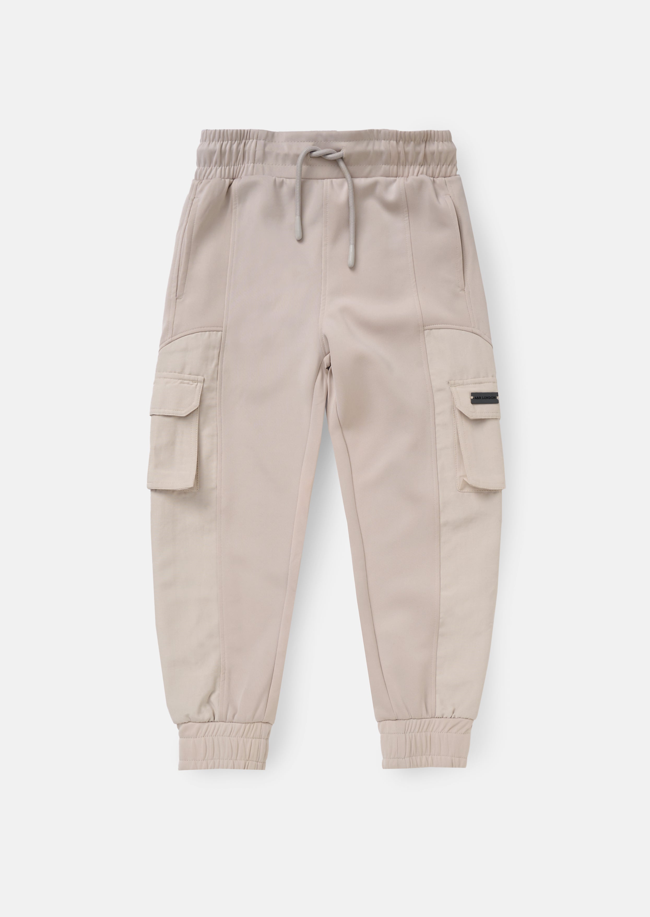 Frank Cream Panelled Mix Fabric Joggers