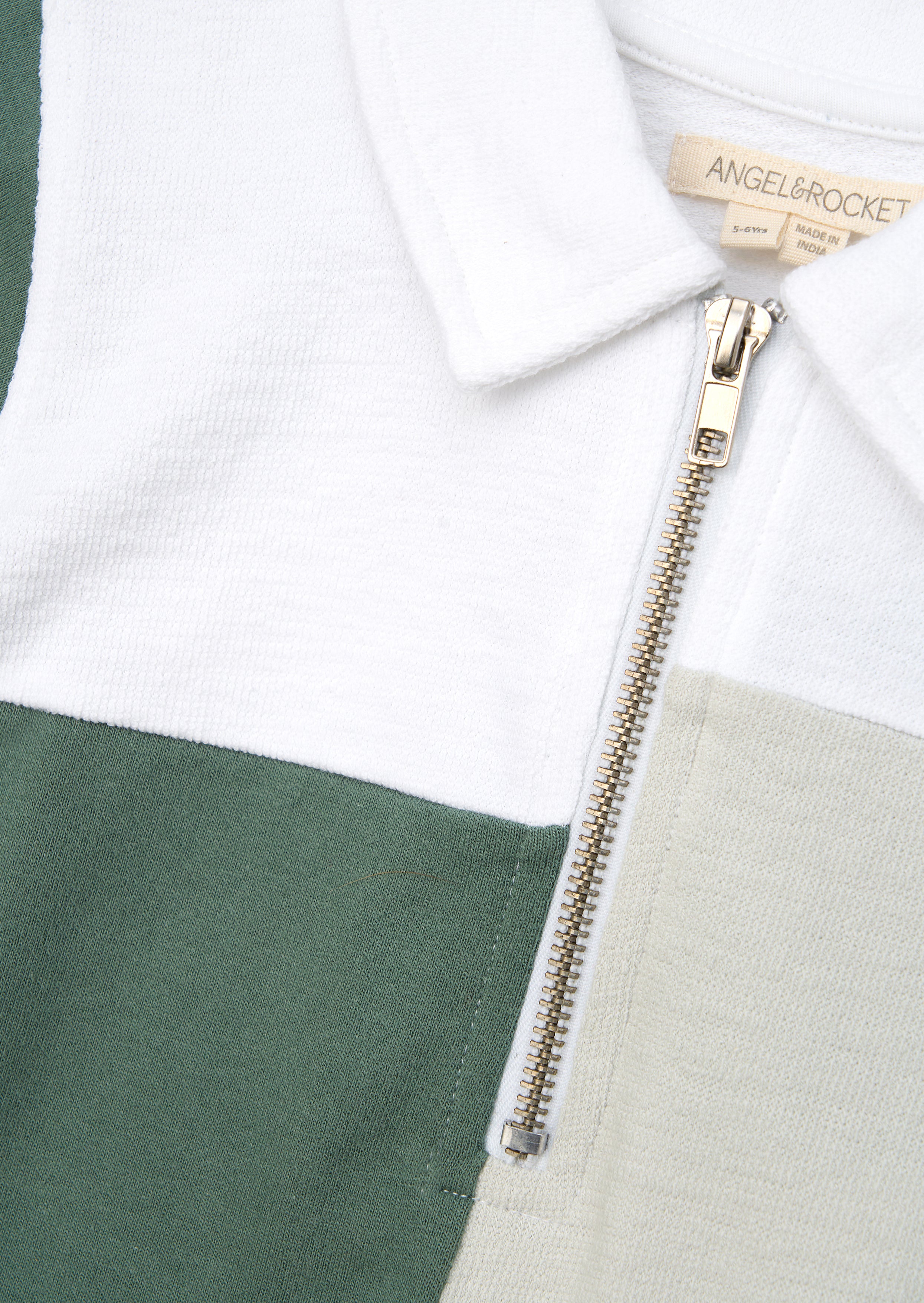 Kane White Textured Colour Block Polo