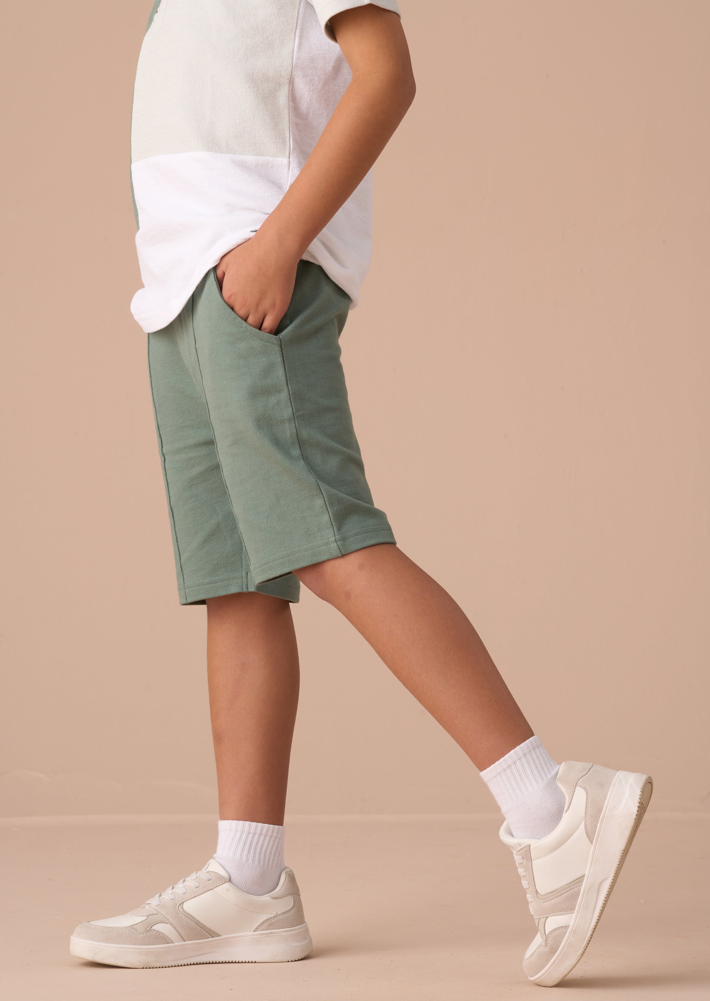 Kane Green Textured Smart Shorts