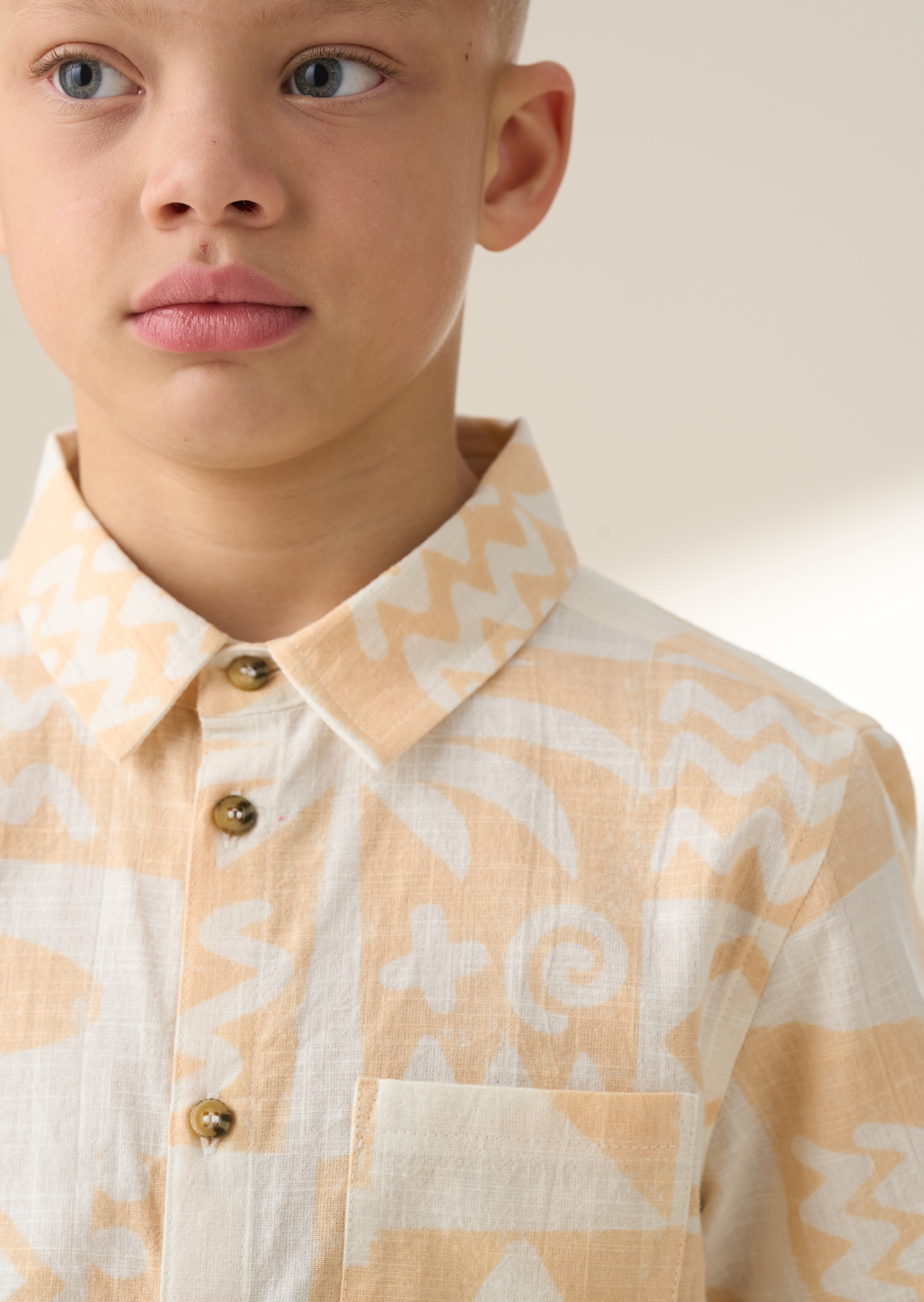 Bau Orange Printed Holiday Shirt