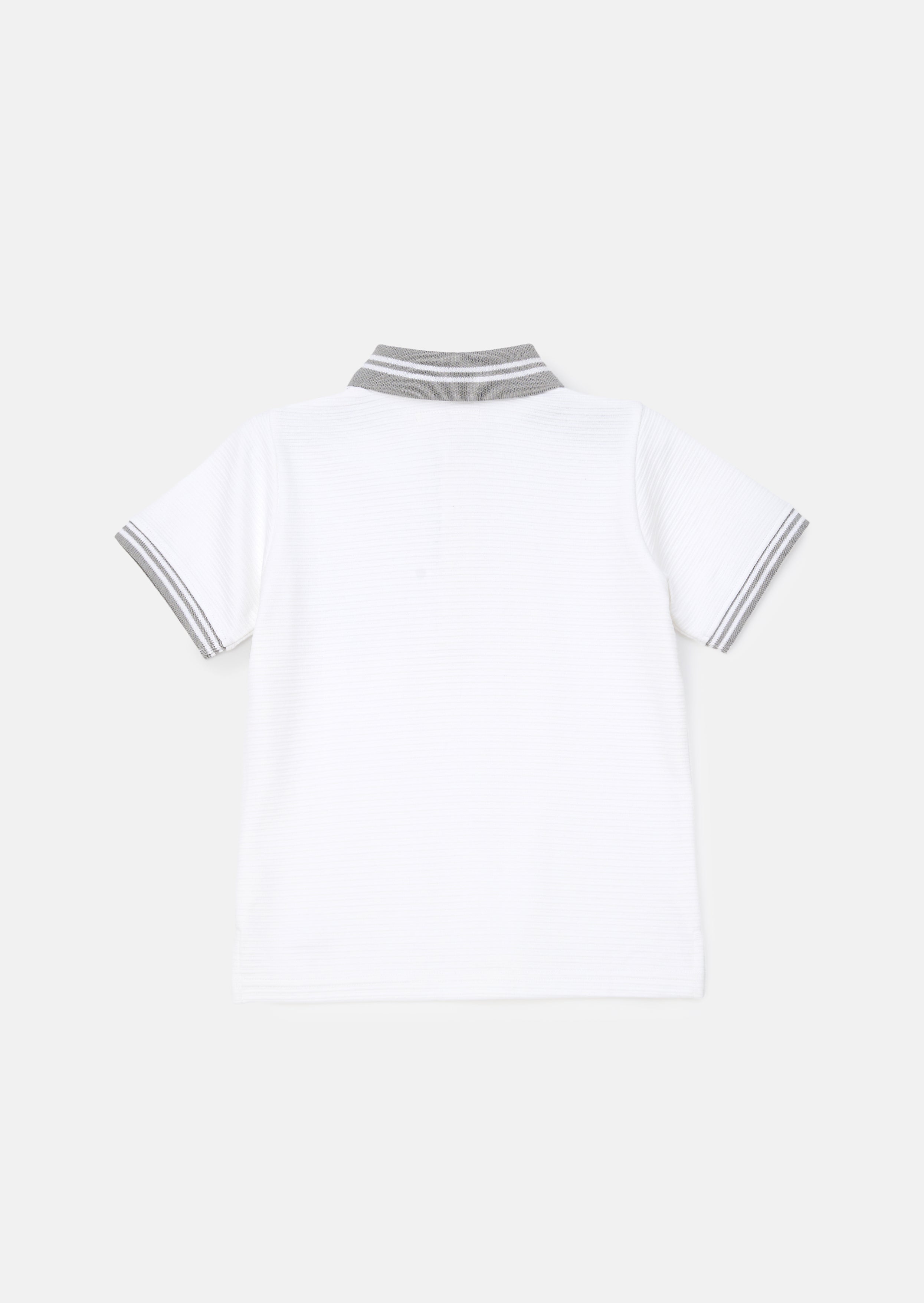 Kane White Colour Block Polo