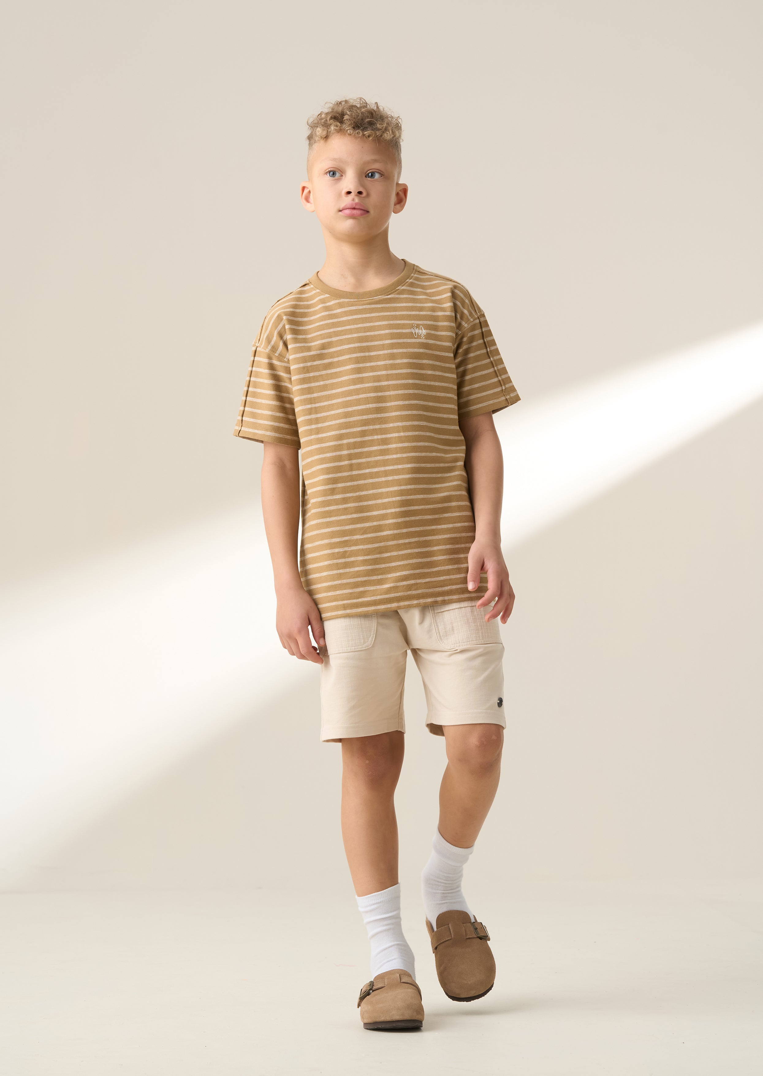 Ash Brown Textured T Shirt