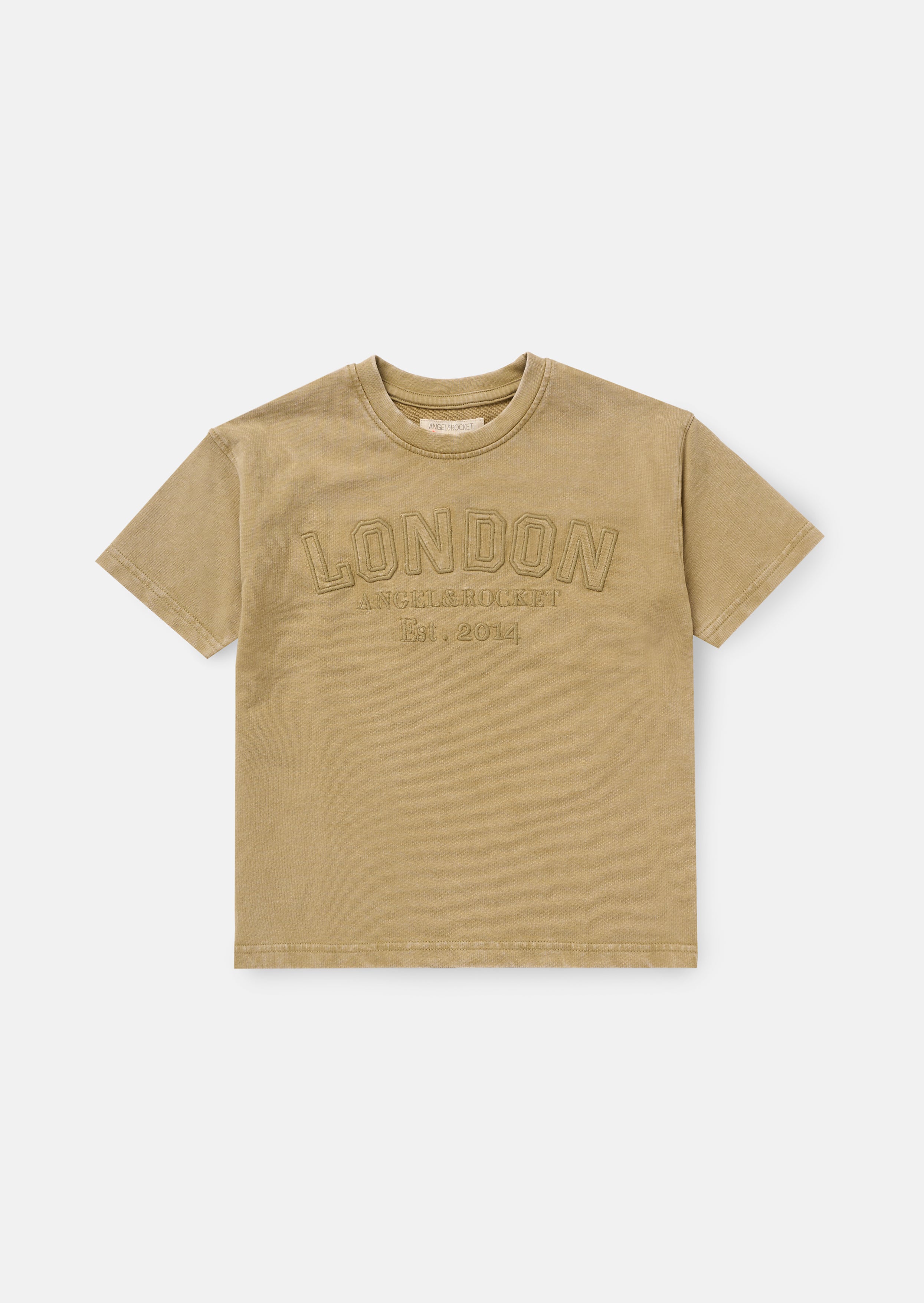 Chester Tan Embroidered Washed T Shirt