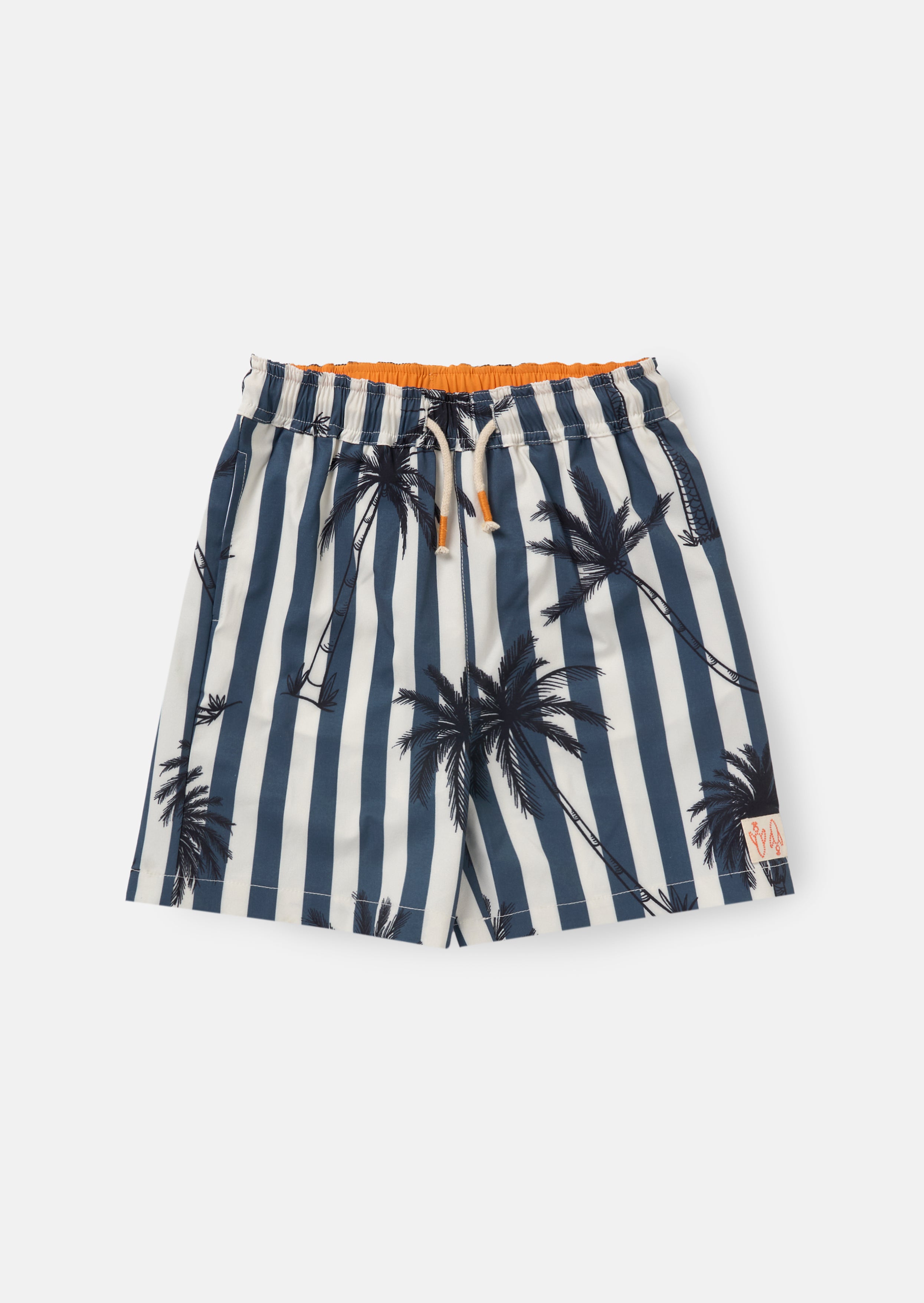 Gus Black Palm Print Swim Short