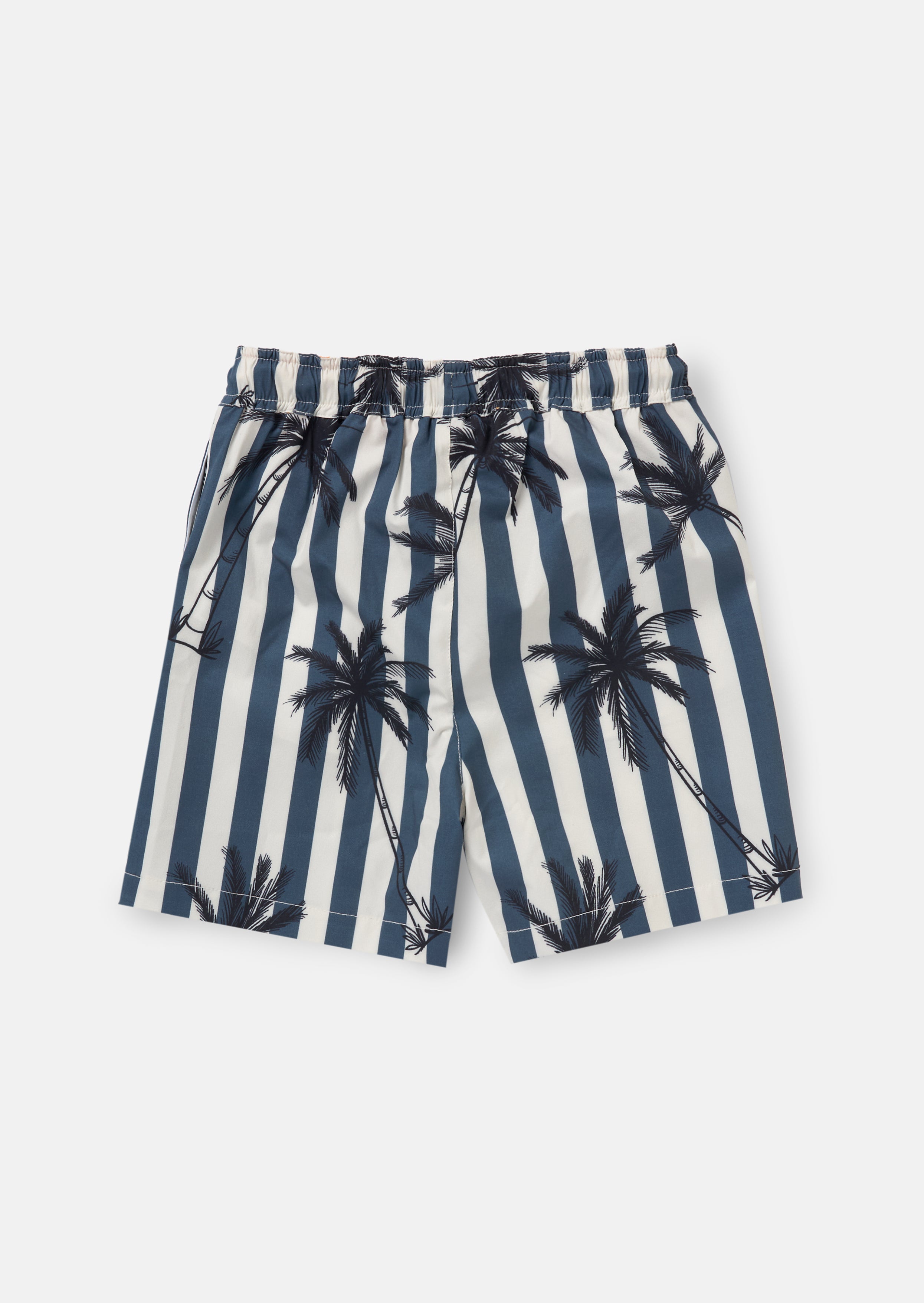 Gus Black Palm Print Swim Short