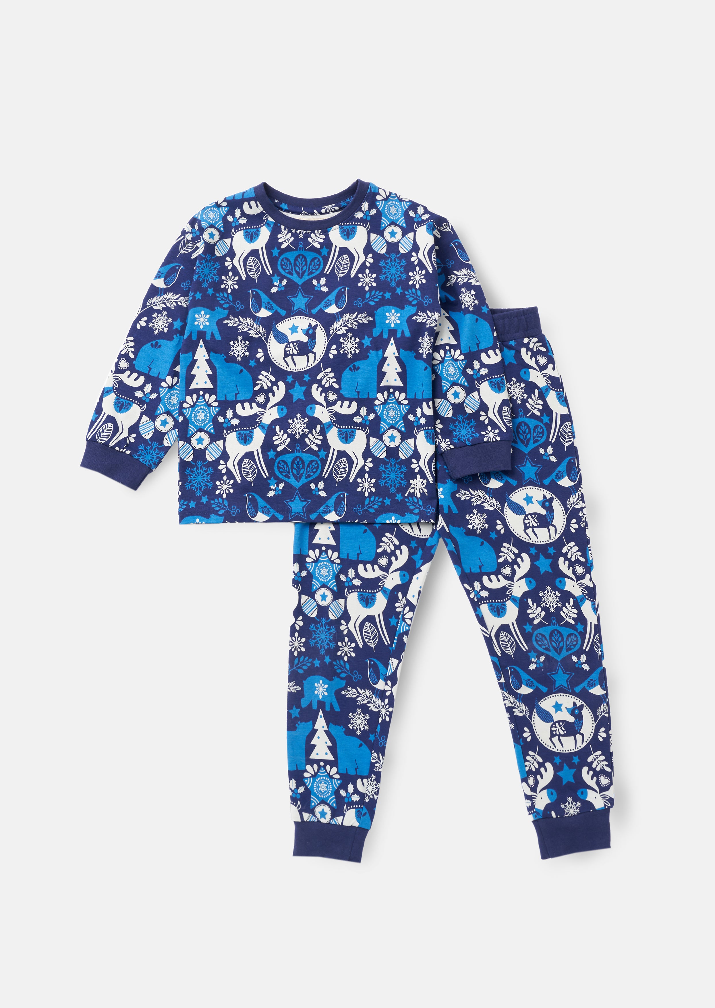 Andreas Navy Winter Print Pyjama