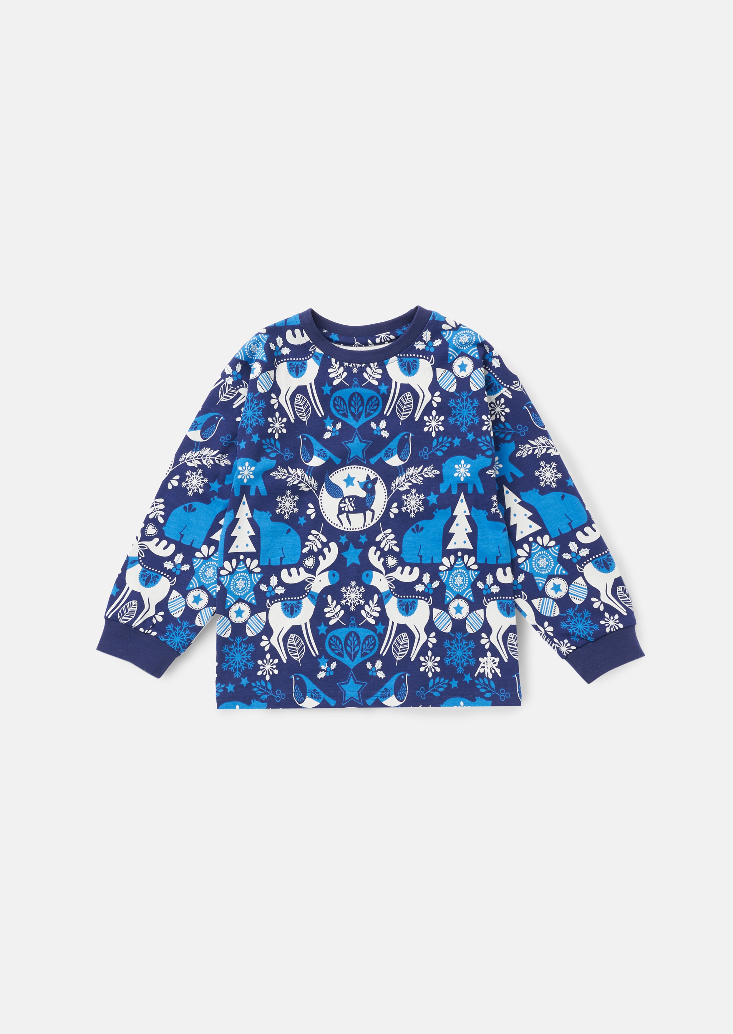 Andreas Navy Winter Print Pyjama