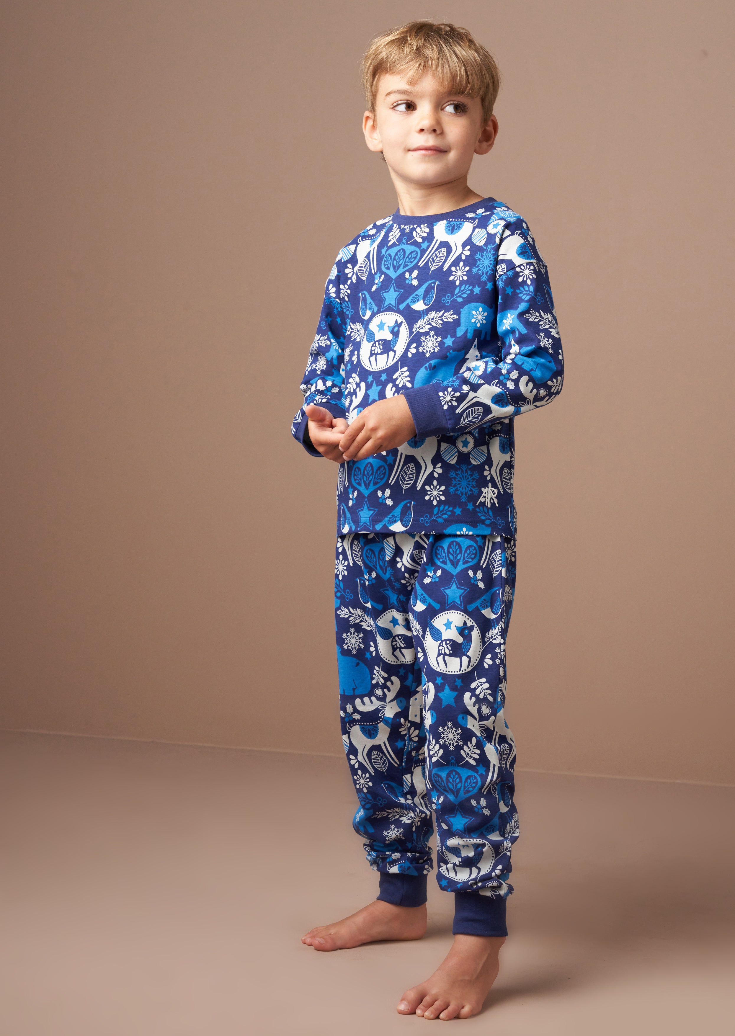 Andreas Navy Winter Print Pyjama