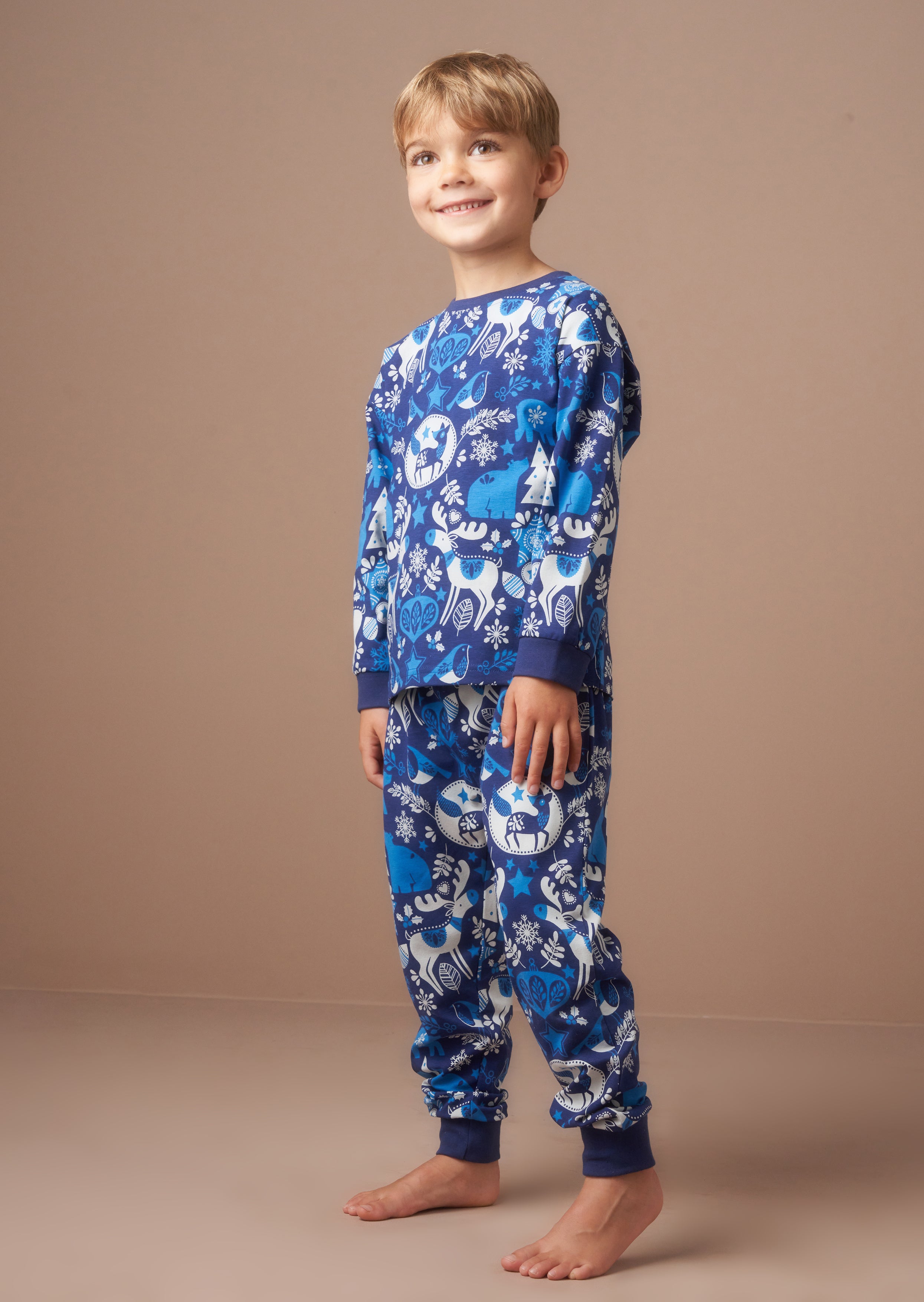 Andreas Navy Winter Print Pyjama