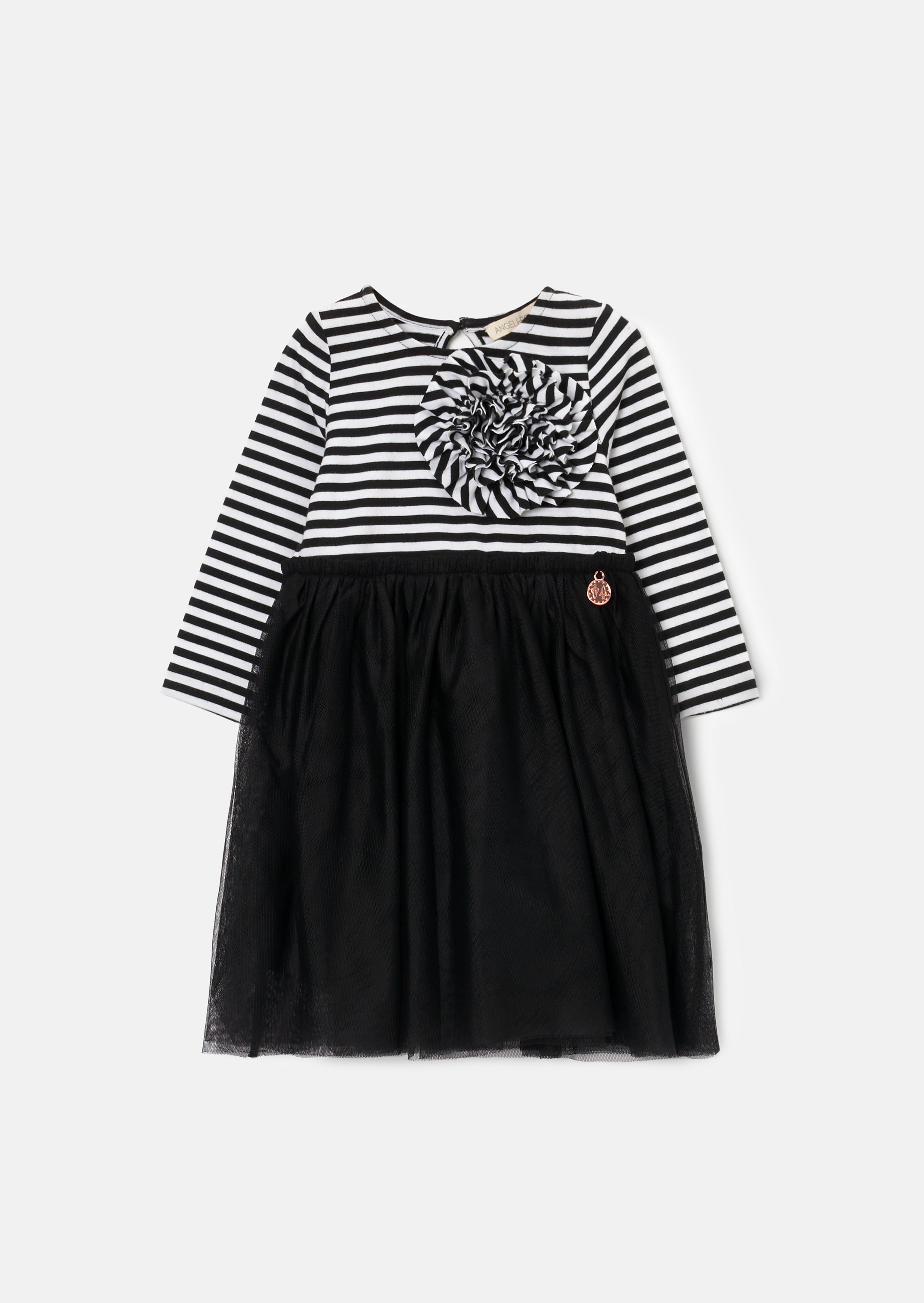 Carrie Black Stripe Corsage Dress