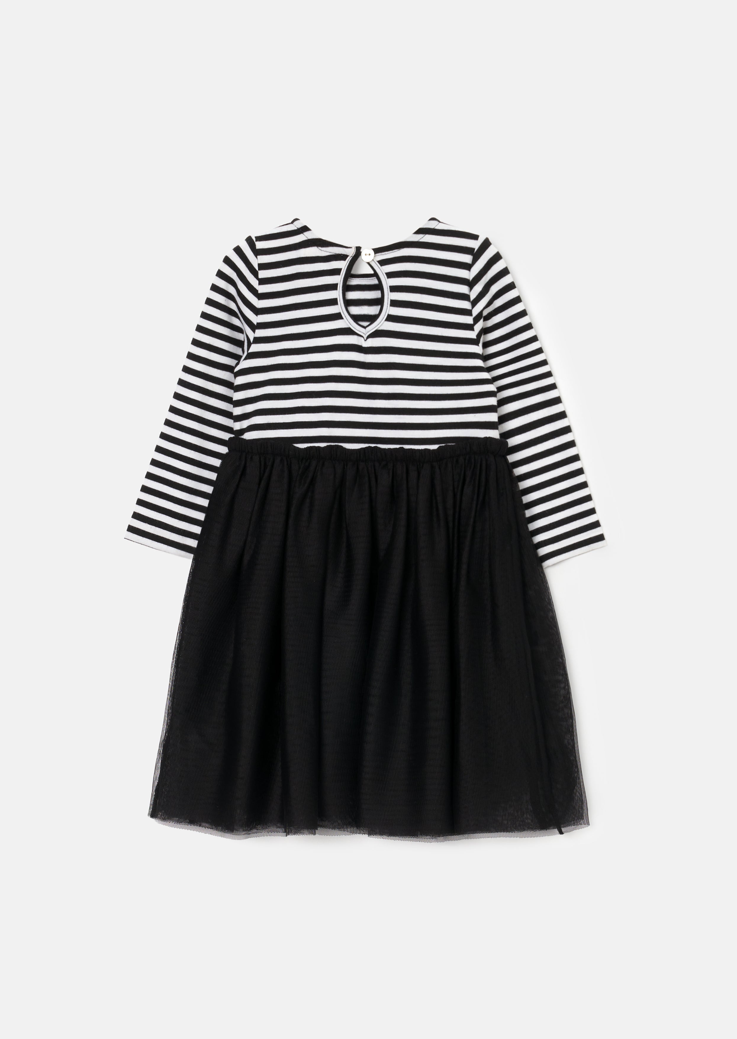 Carrie Black Stripe Corsage Dress