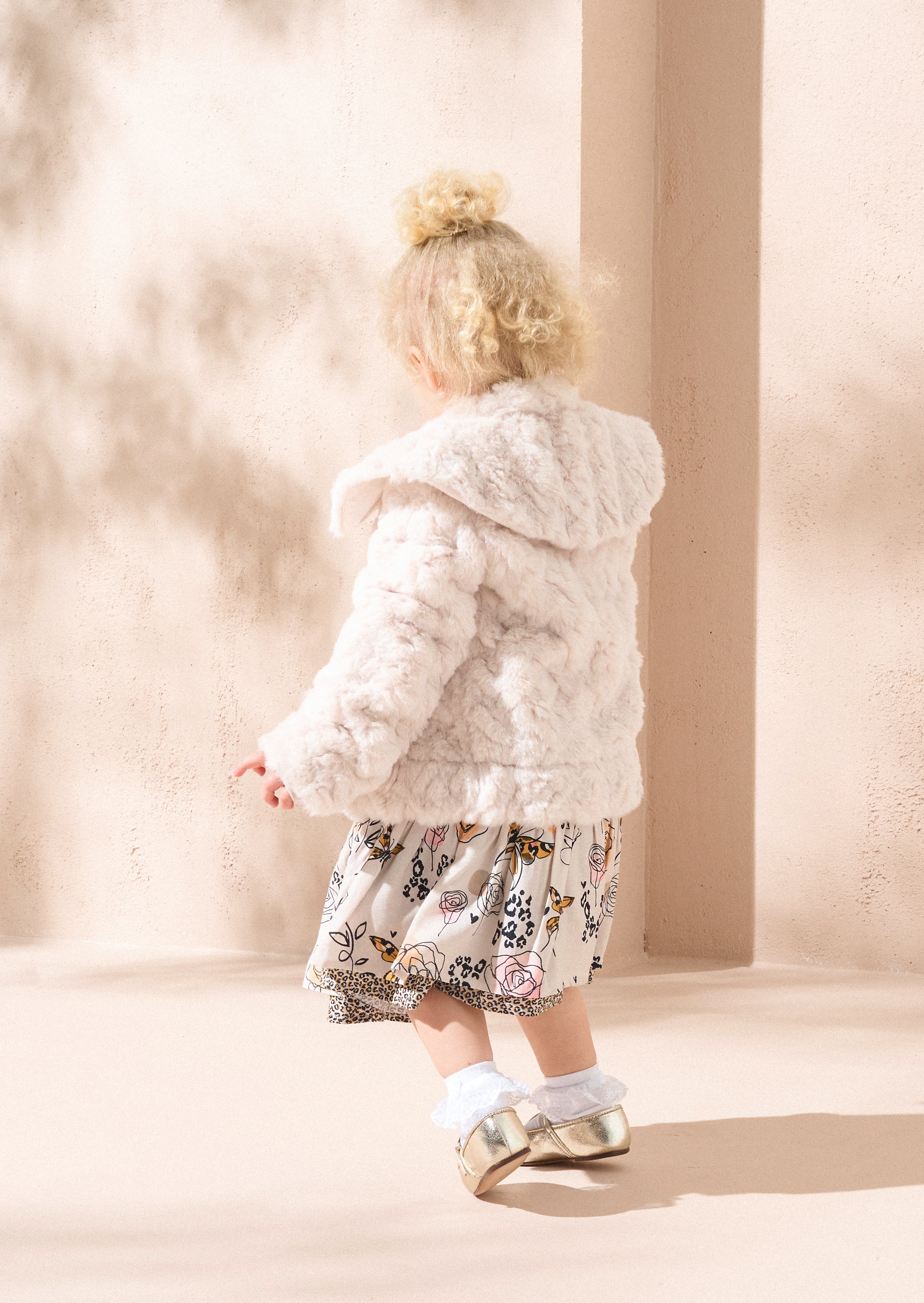 Toddler Faux Fur Coat Angel Rocket