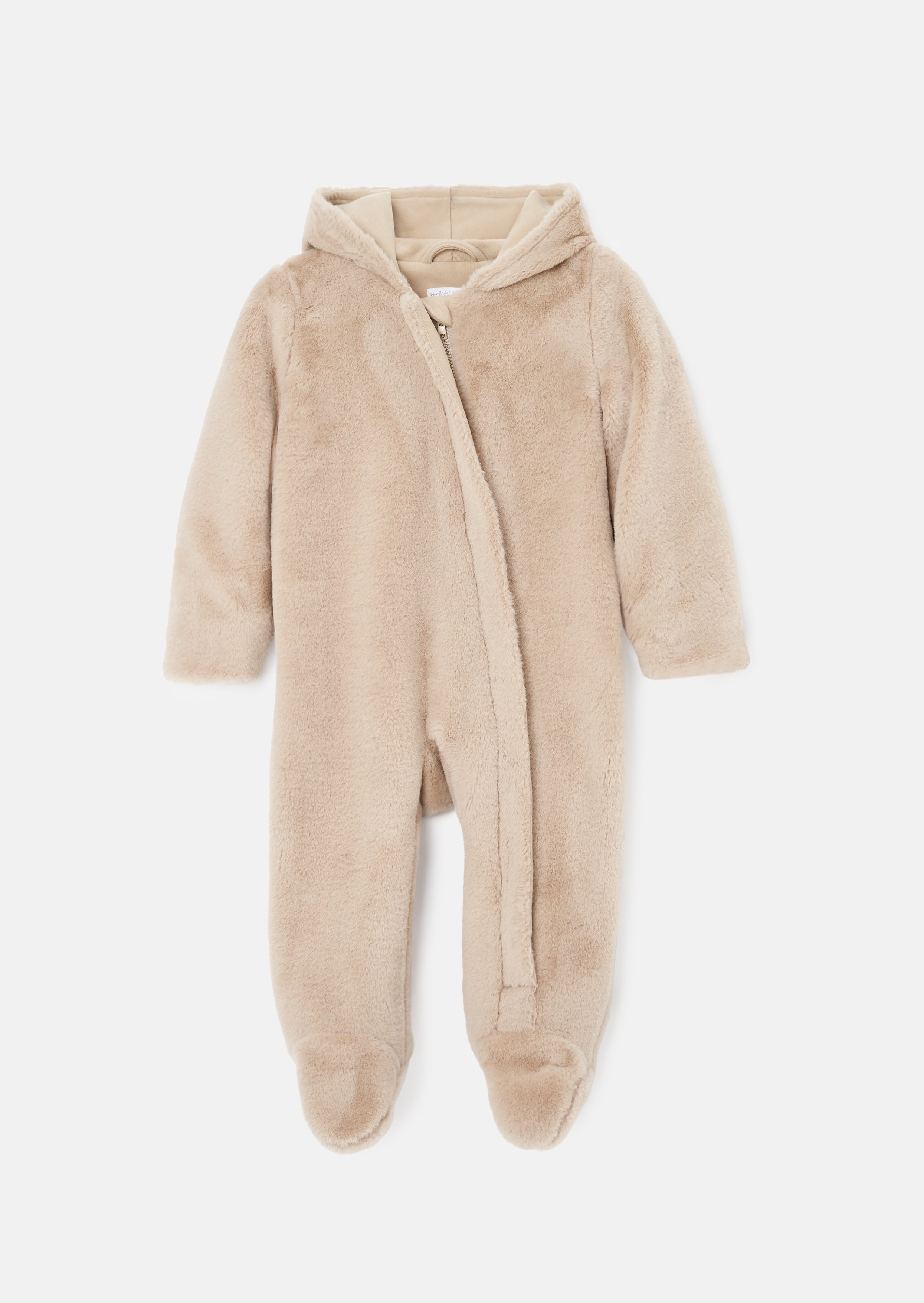 Quinn Taupe Faux Fur Pramsuit