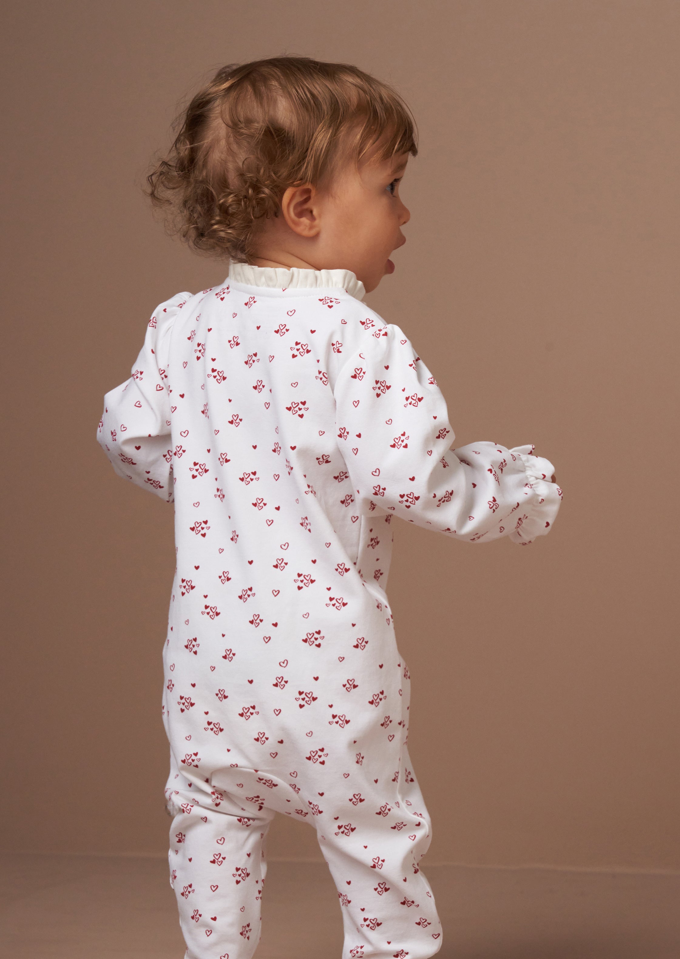 Clemie White Frill Heart Babygrow