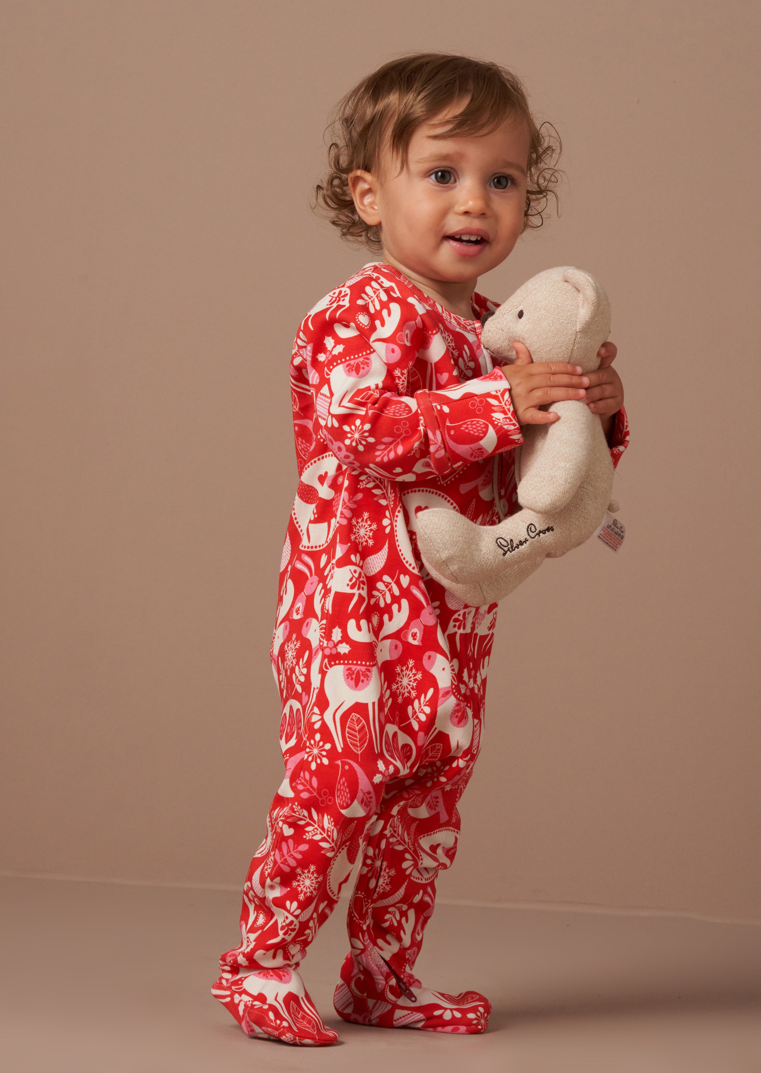 Frida Red Scandi Print Babygrow And Hat