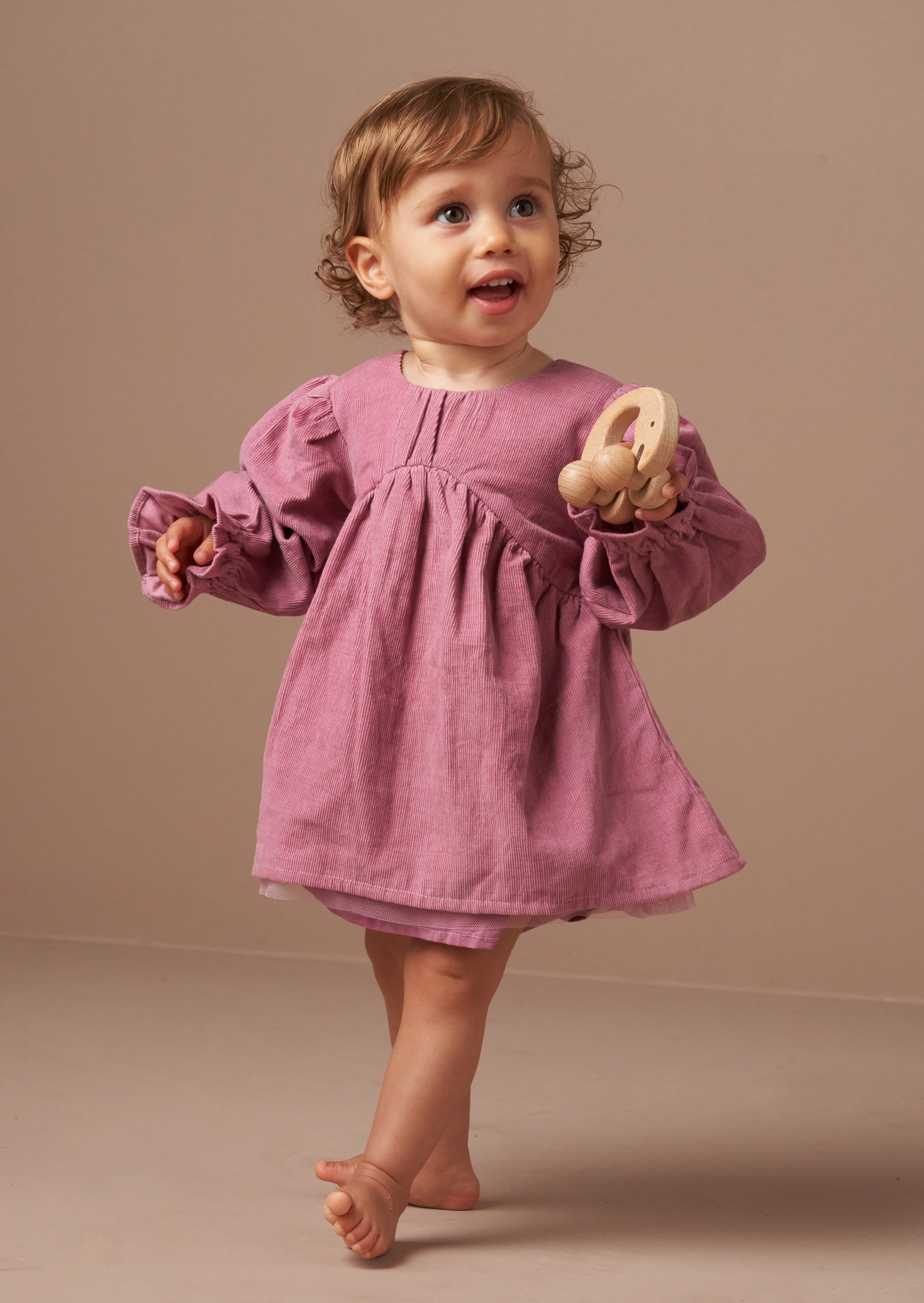 Clara Pink Needlecord Dress