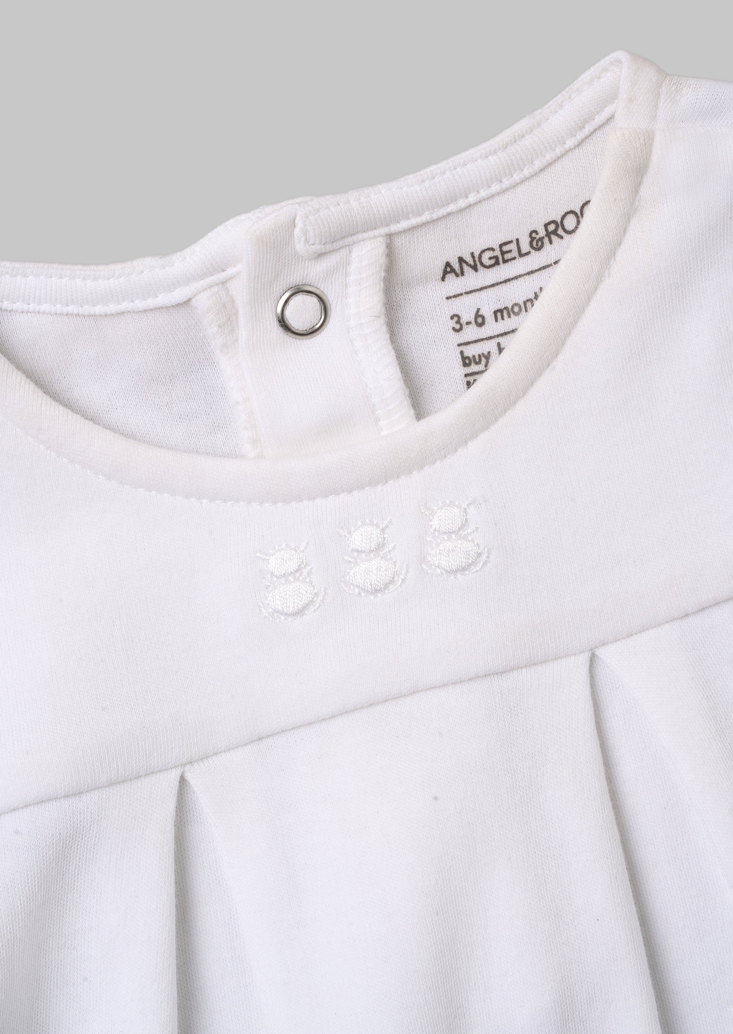 Marcel White Organic Cotton Collar Babygrow