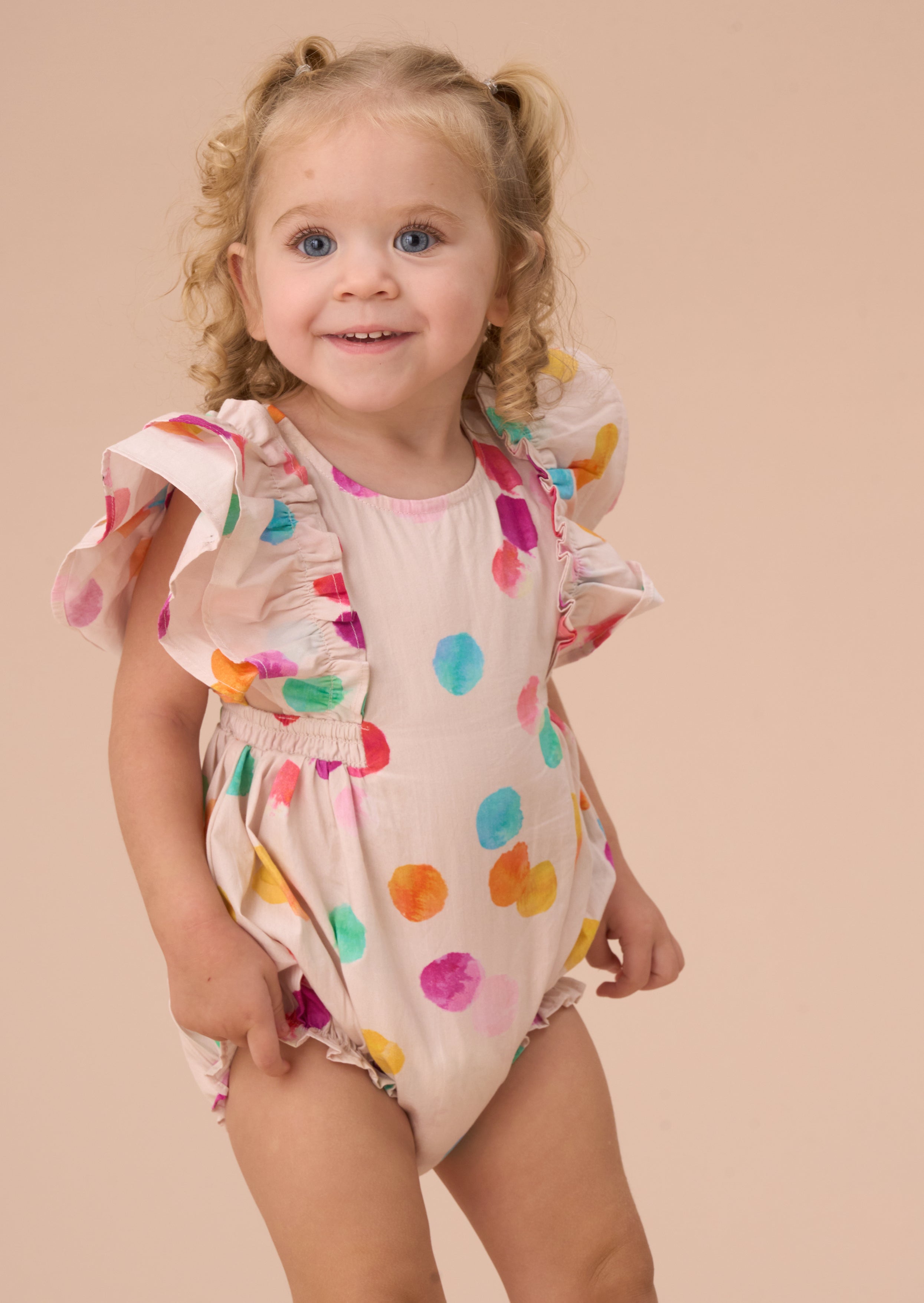 Francesca Multi Rainbow Spot Romper