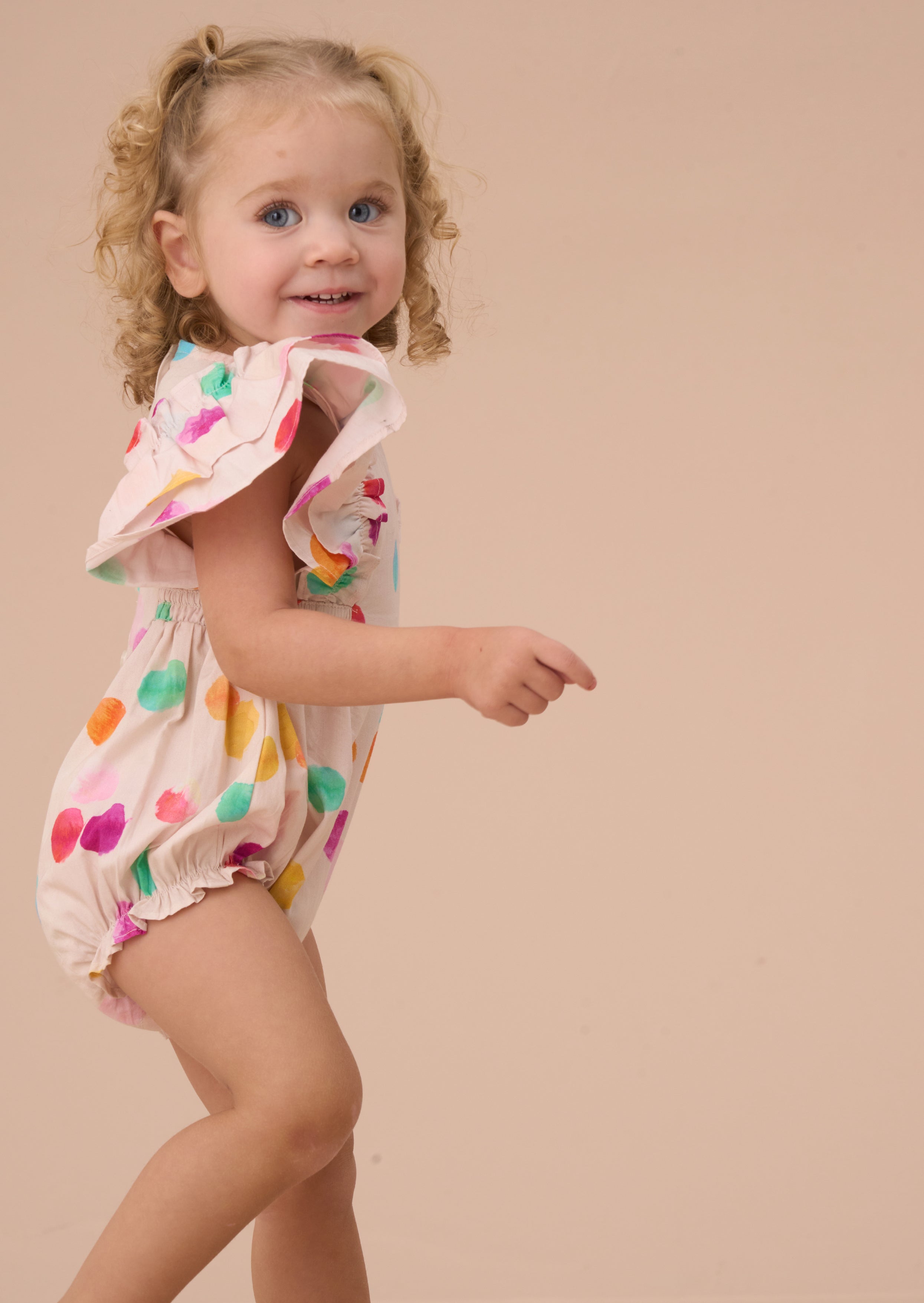 Francesca Multi Rainbow Spot Romper