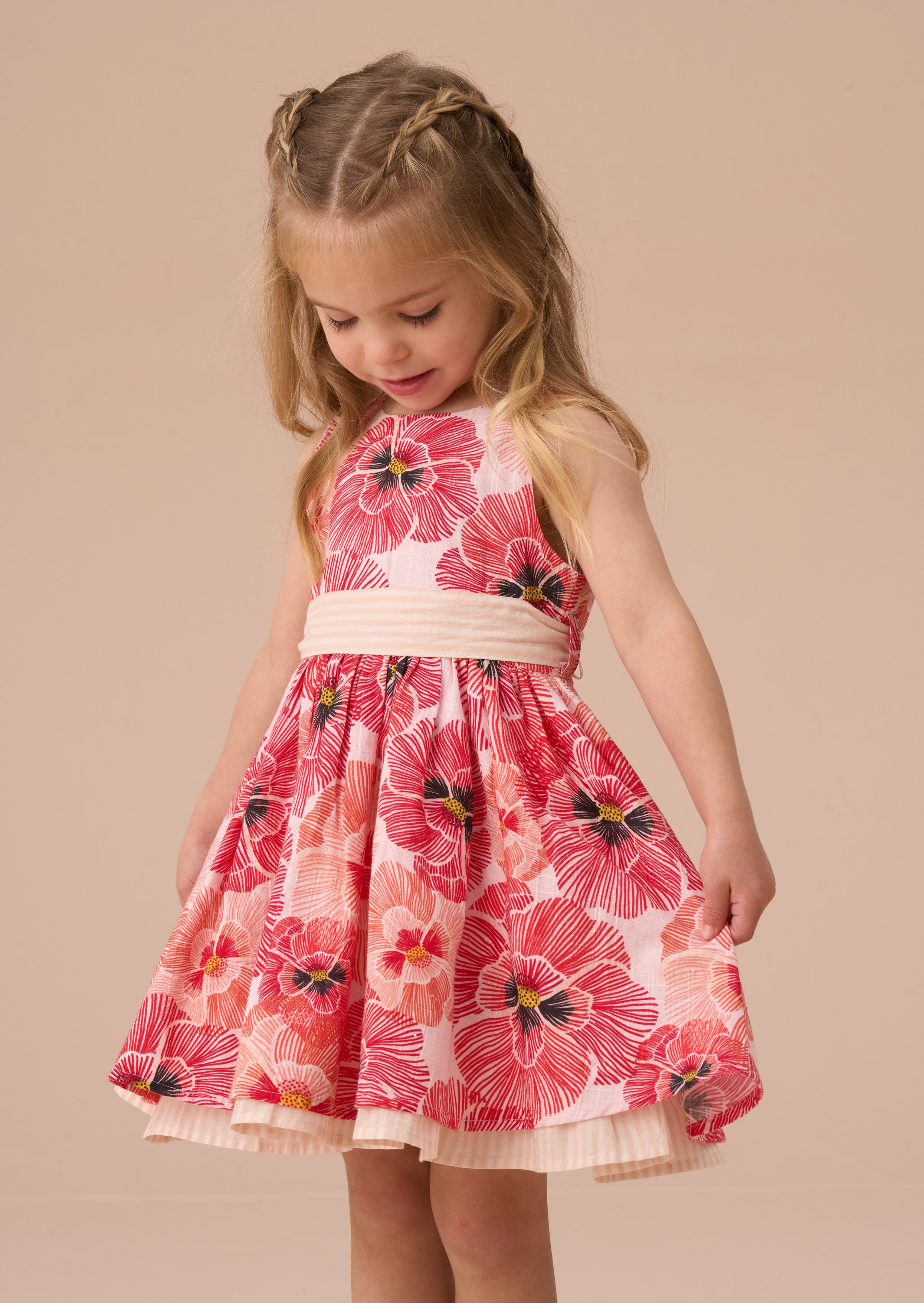 Bella Coral Tie Waist Dress And Bloomer