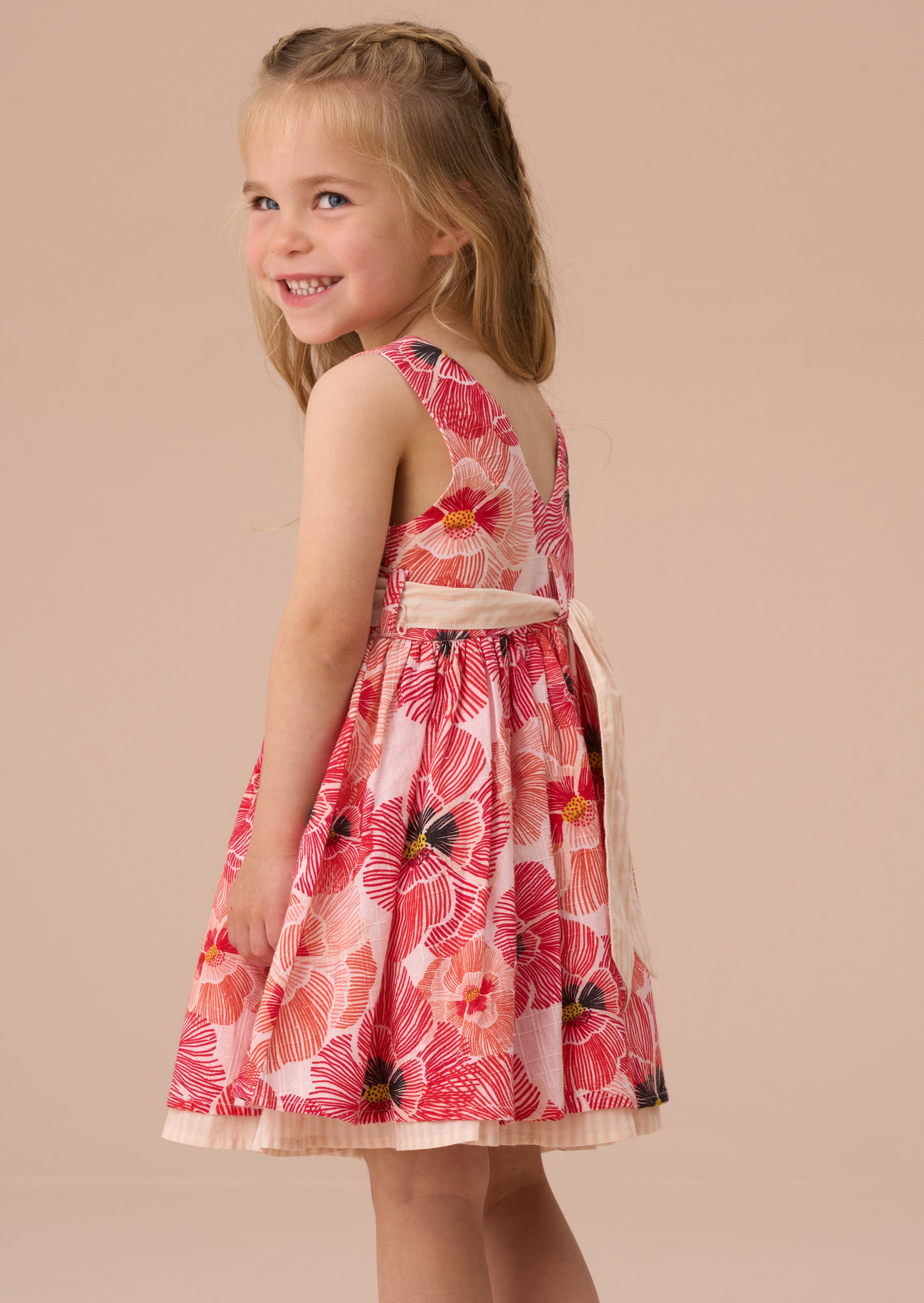 Bella Coral Tie Waist Dress And Bloomer