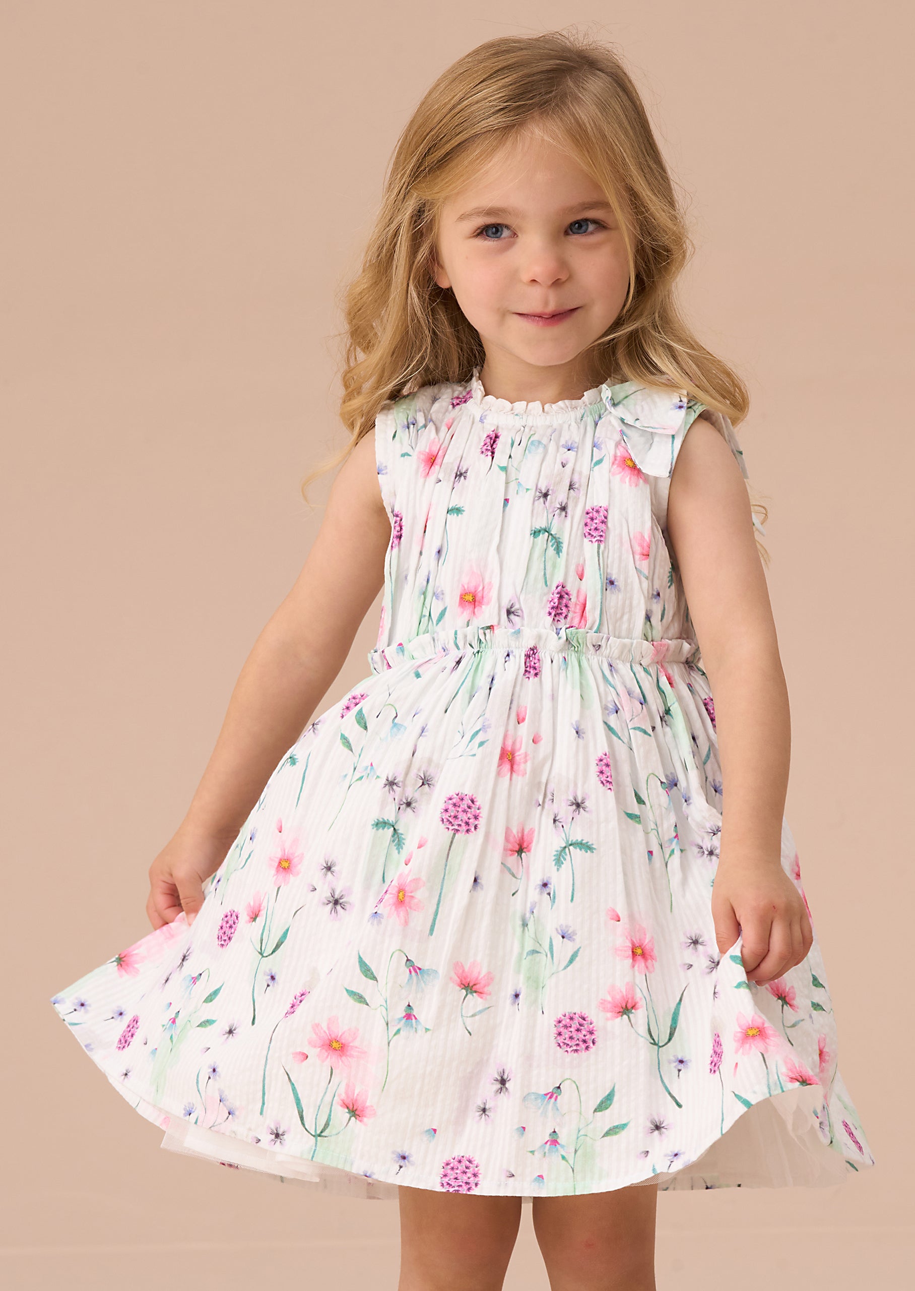 Giana Multi Watercolour Floral Dress And Bloomer