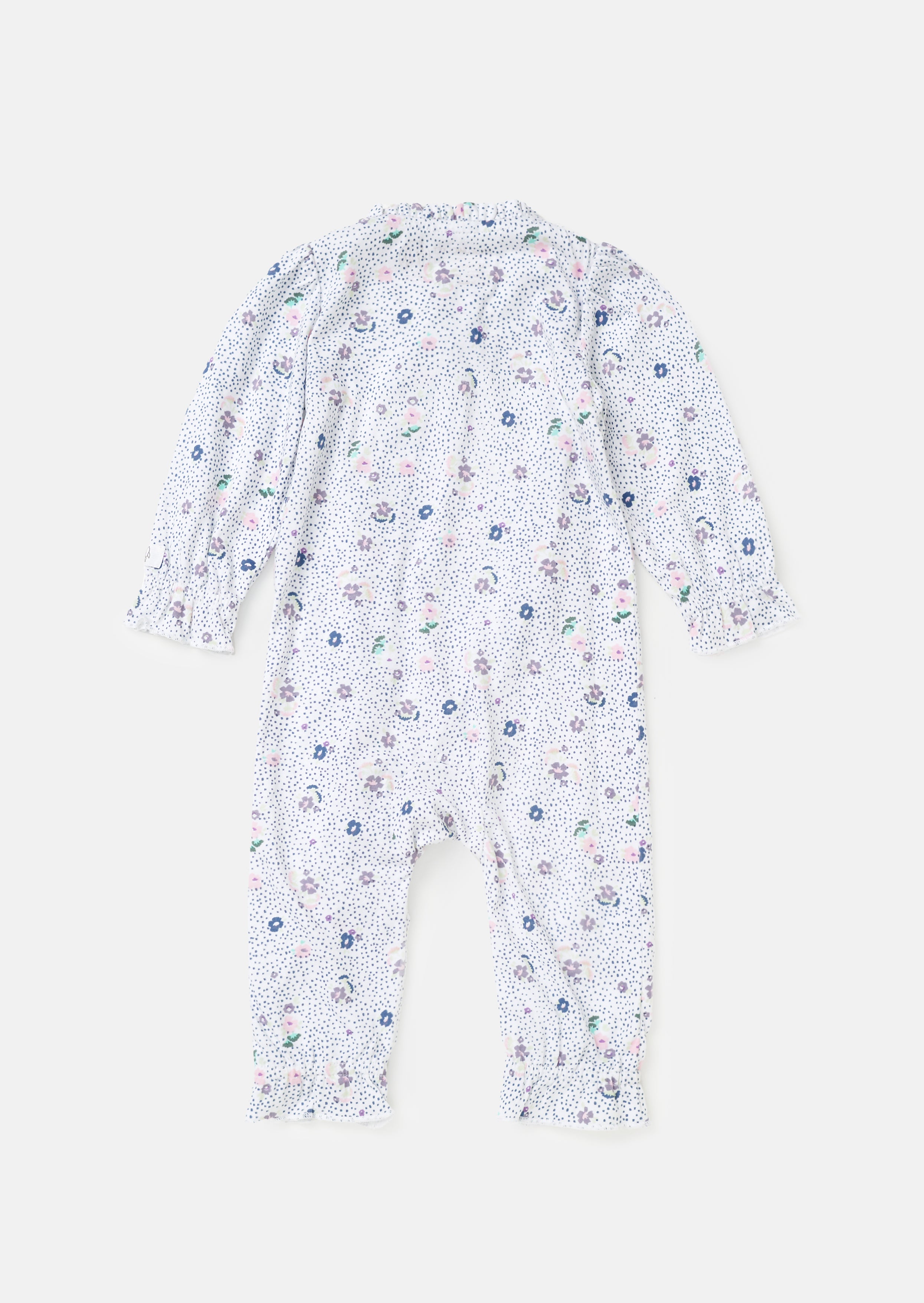 Danni Blue Spot Floral Print Babygrow & Headband