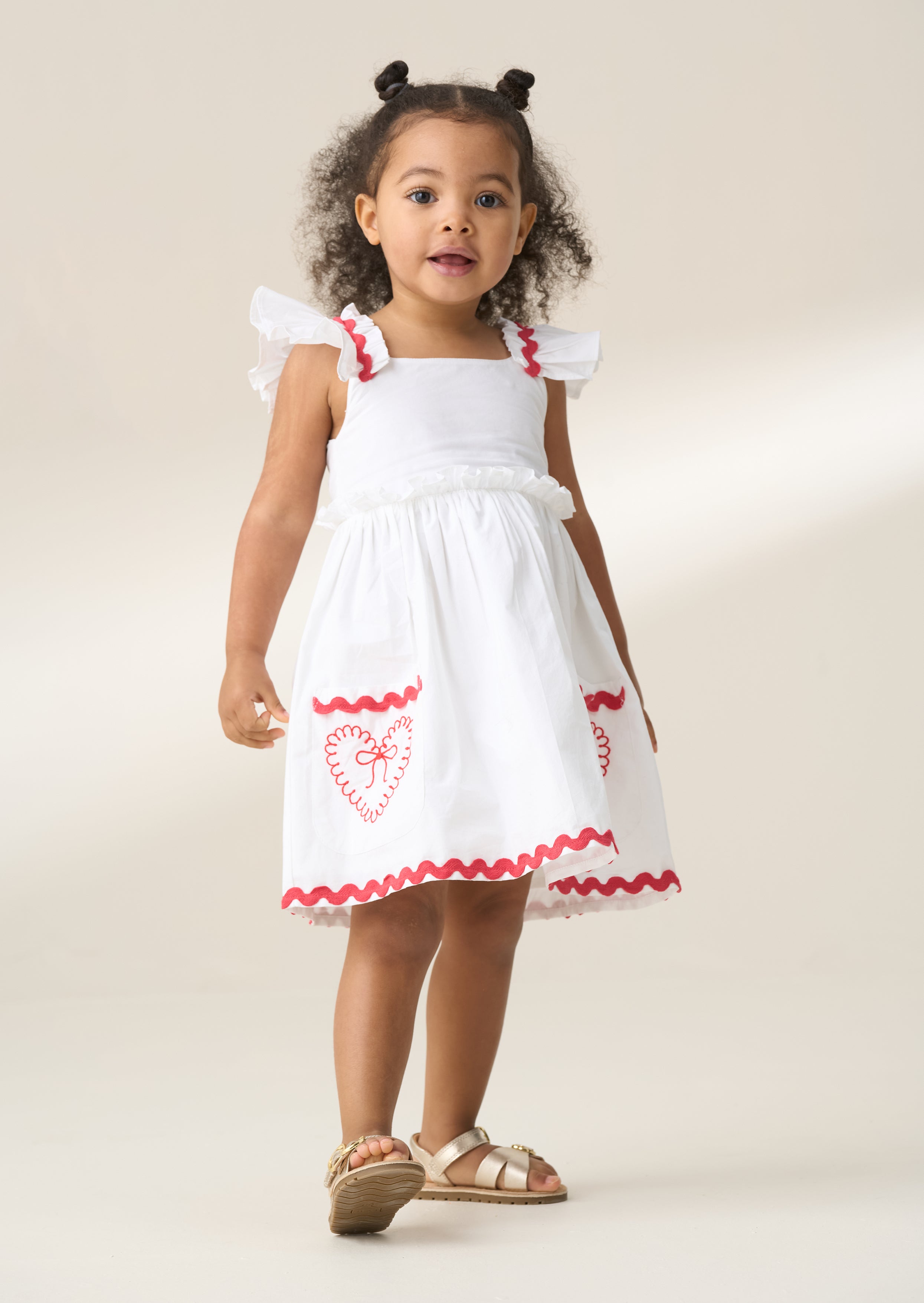 Lola White Ric Rac Pocket Dress