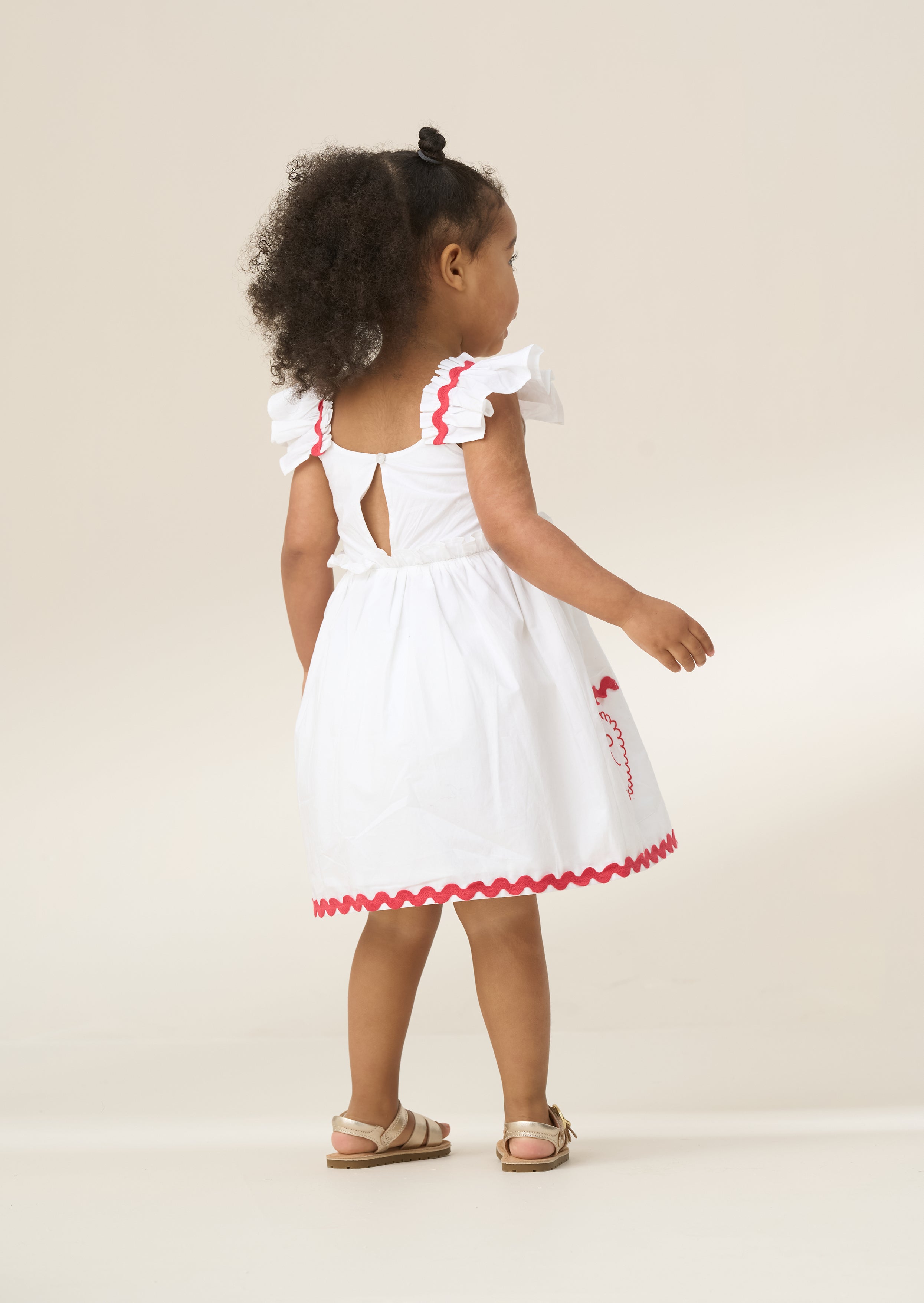 Lola White Ric Rac Pocket Dress