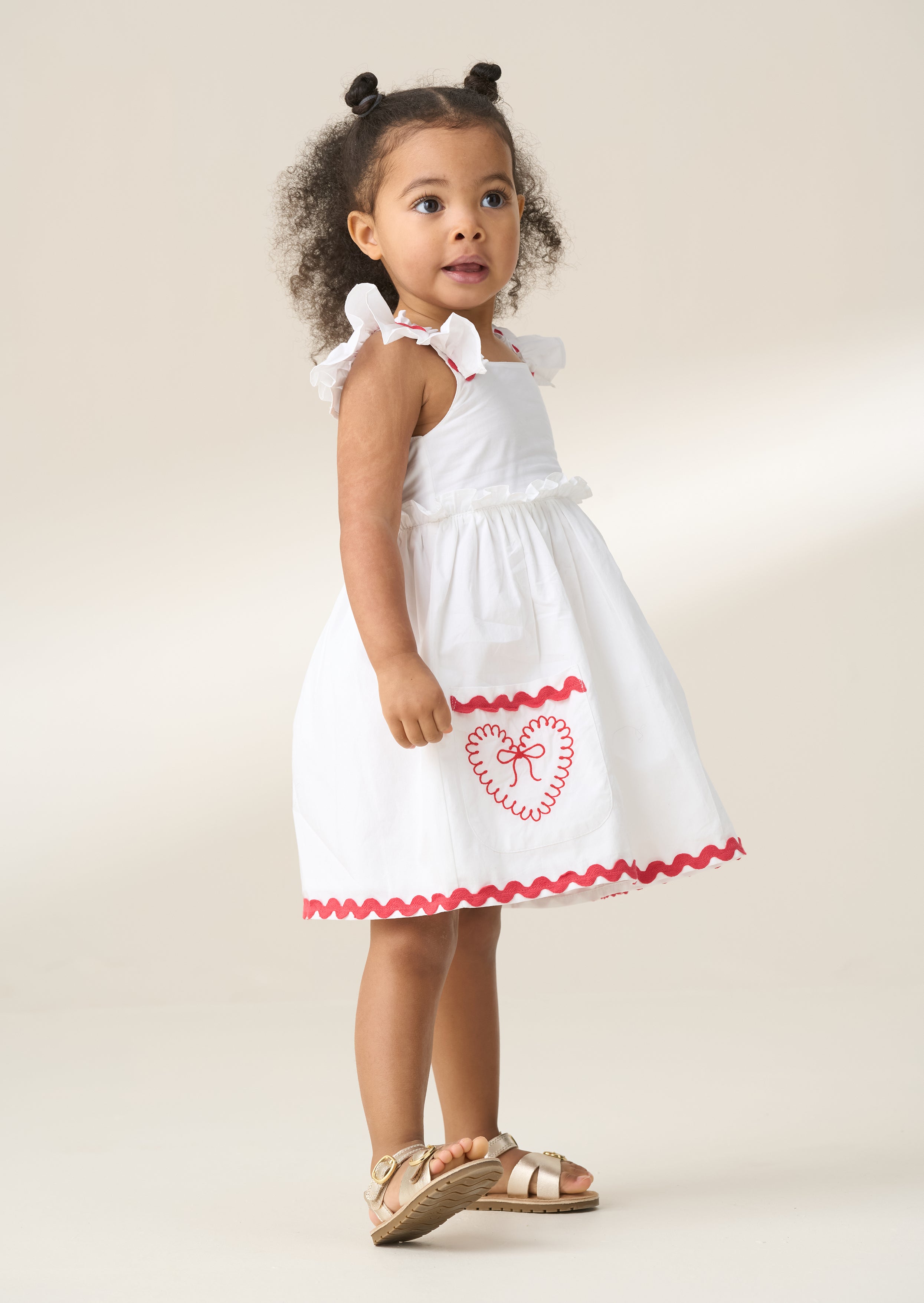 Lola White Ric Rac Pocket Dress