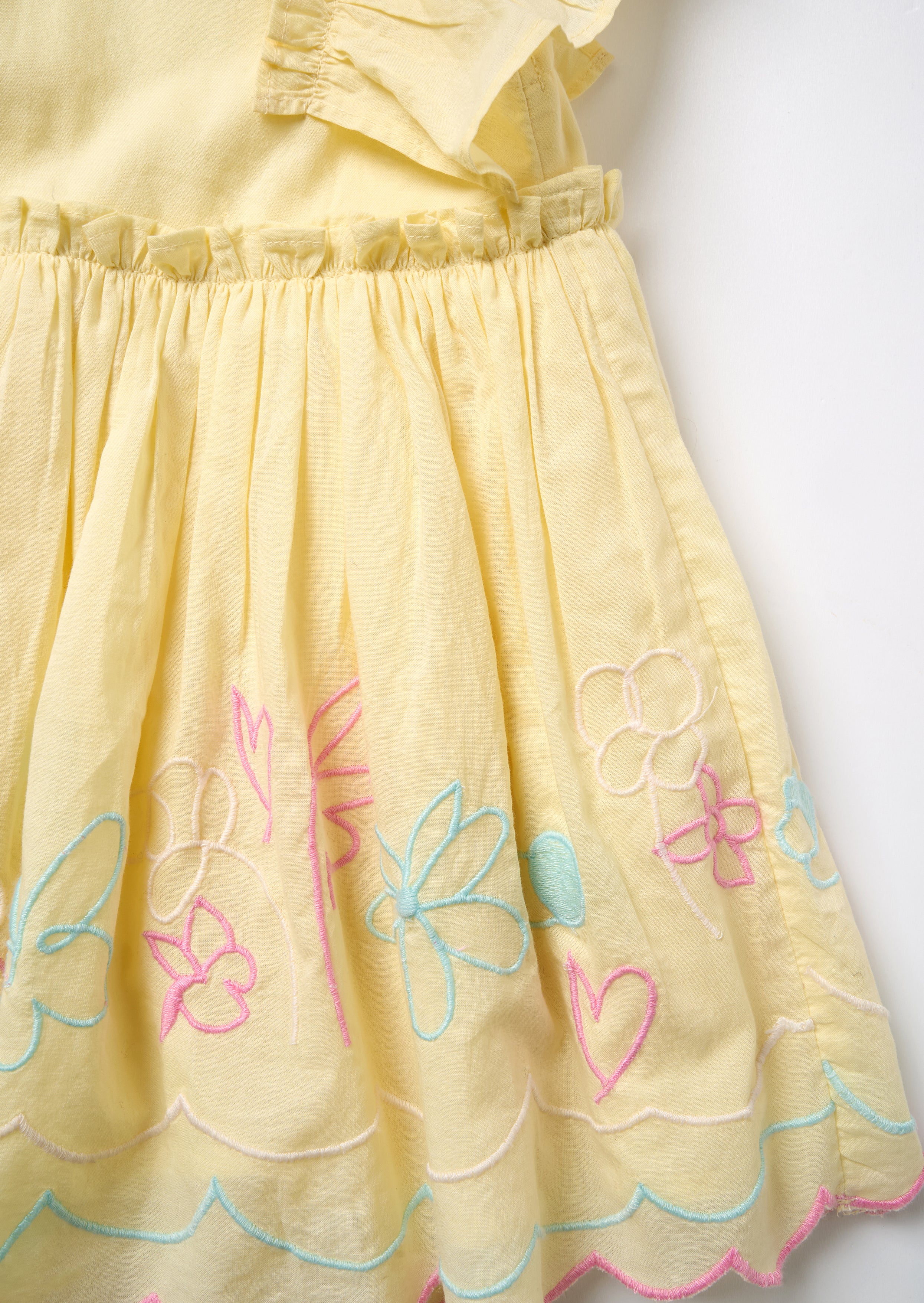 Lina Yellow Frill Sleeve Dress With Bloomer