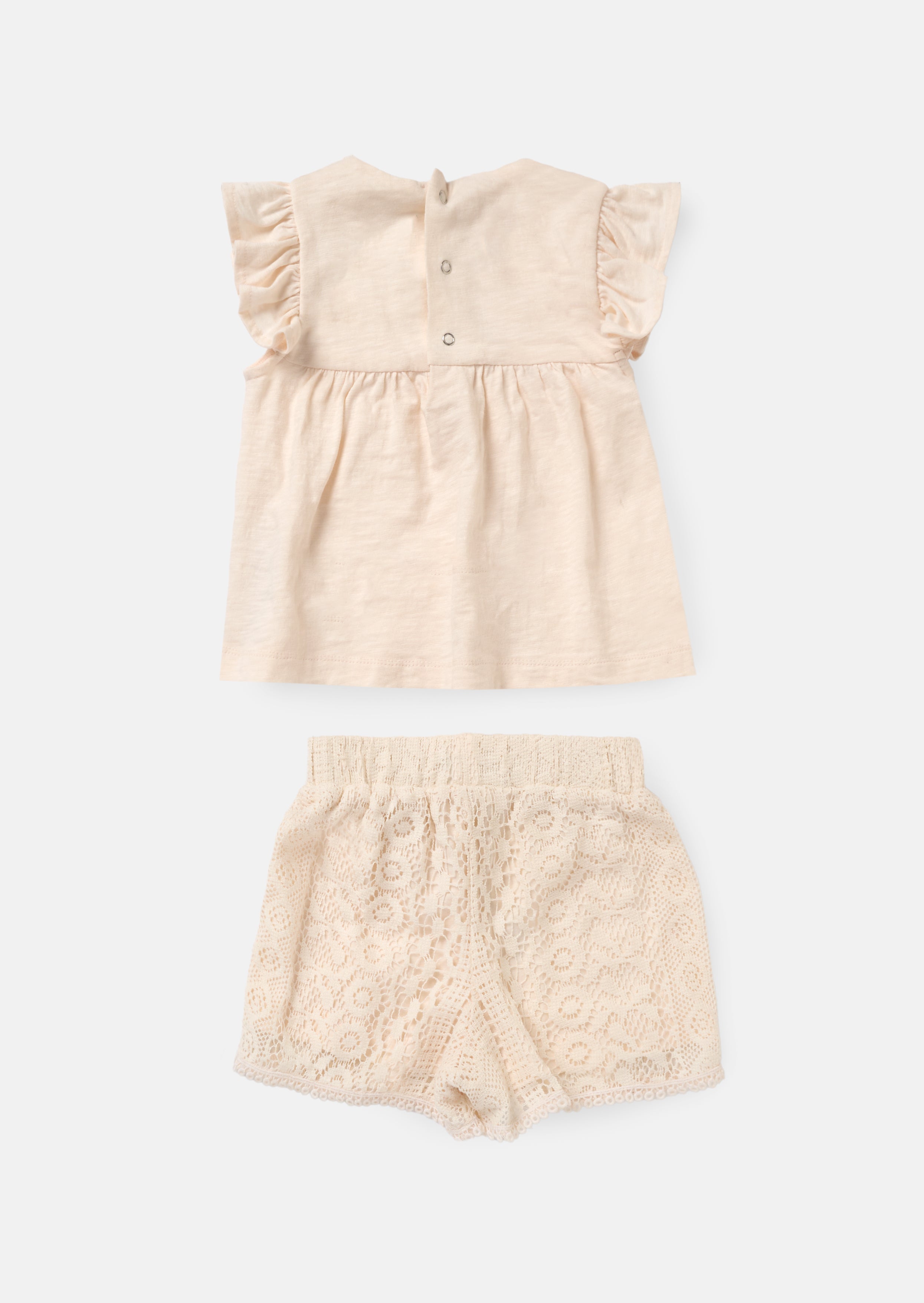 Kinsley Cream Crochet Top And Short Set