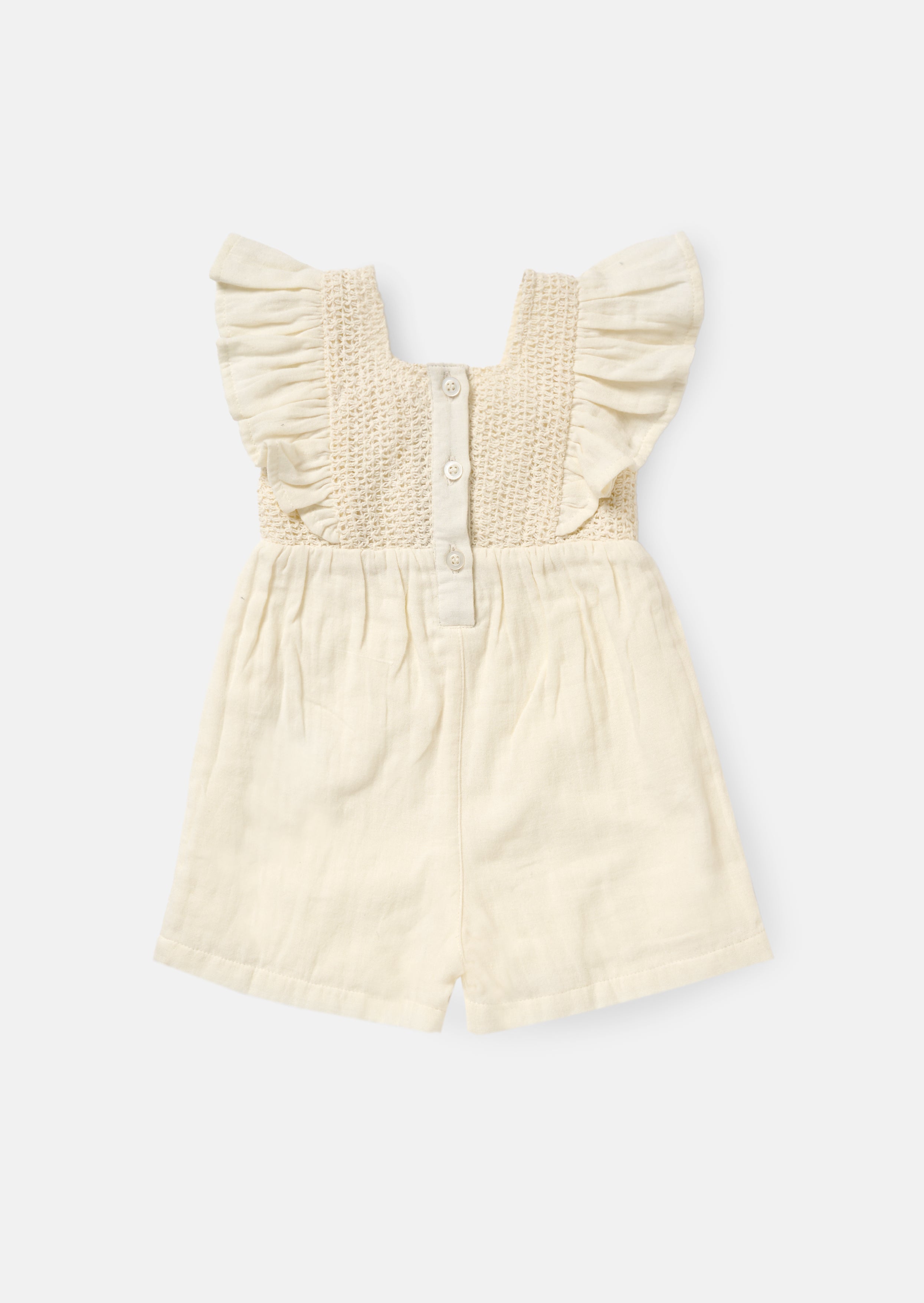 Maci Cream Crochet Playsuit