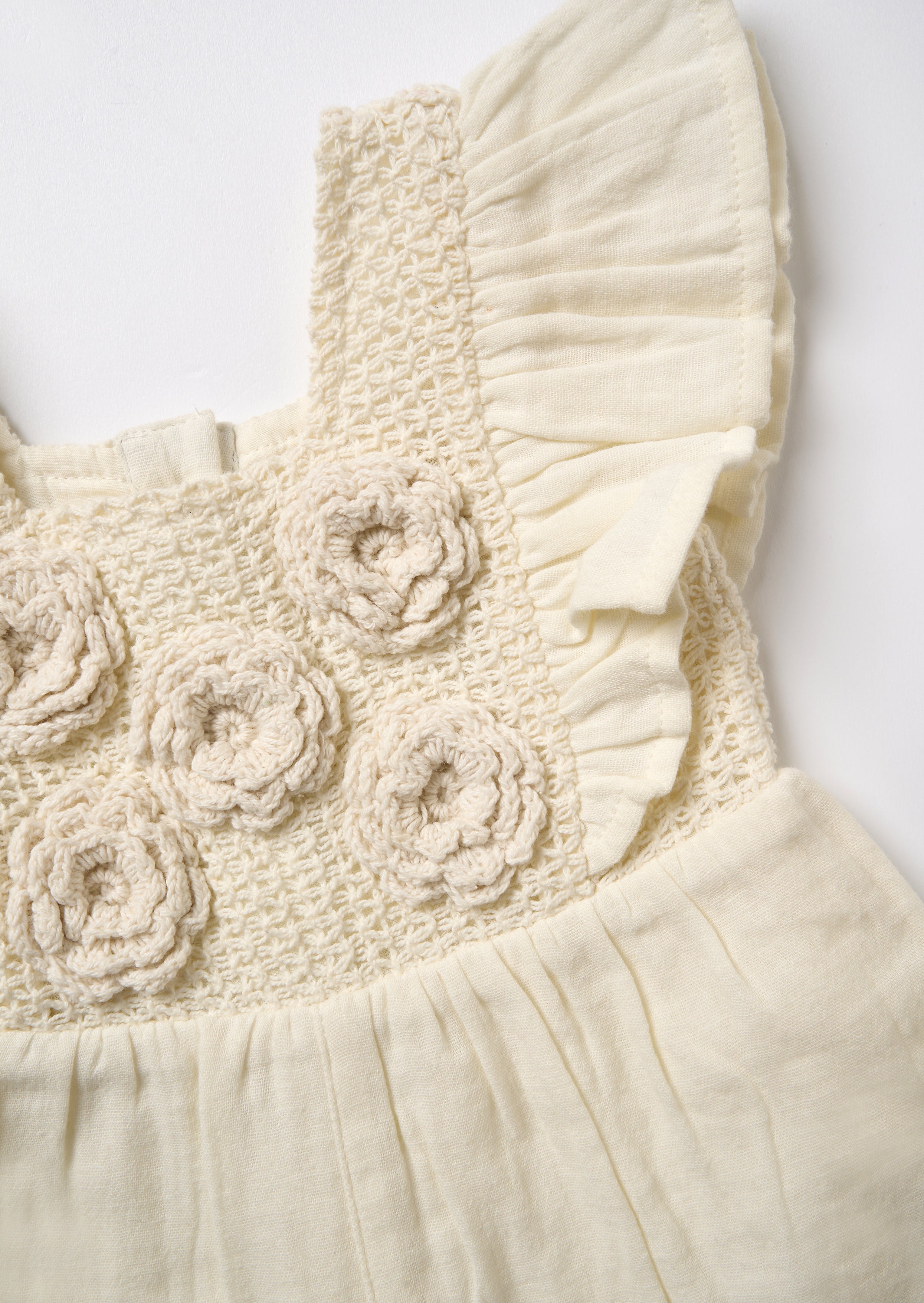 Maci Cream Crochet Playsuit