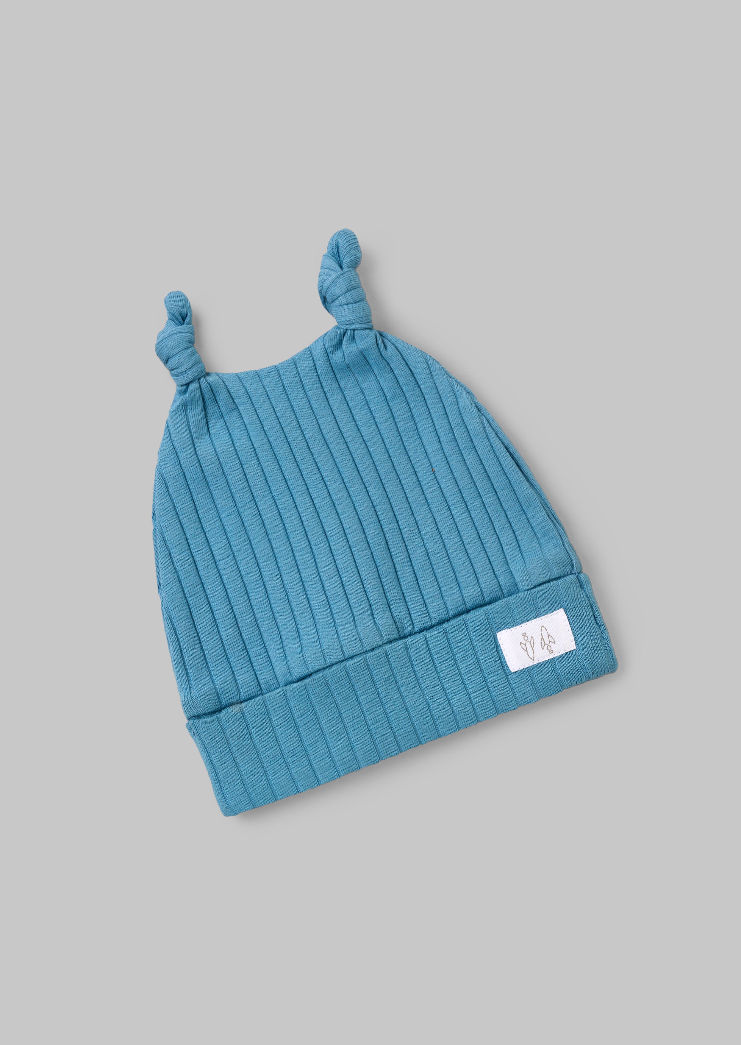 Remy Blue Organic Cotton Babygrow with Hat