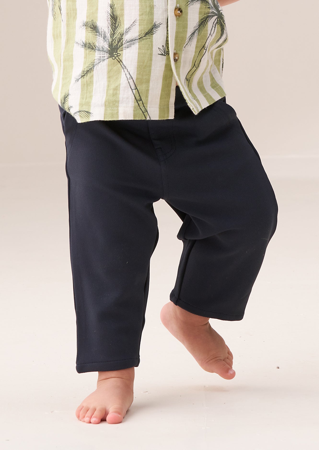 Luca Navy Textured Trousers