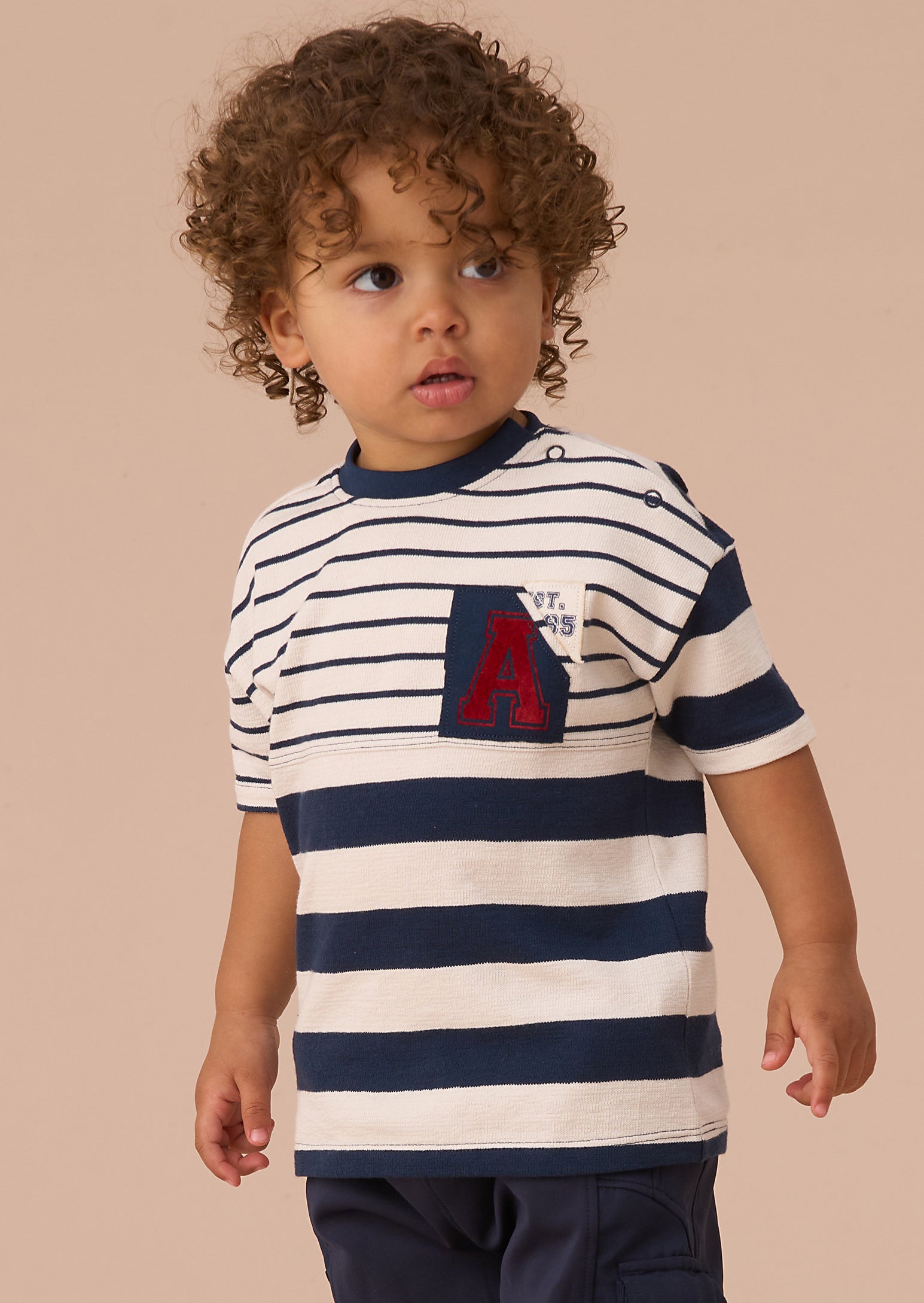 Lewis Blue Stripe Block T Shirt