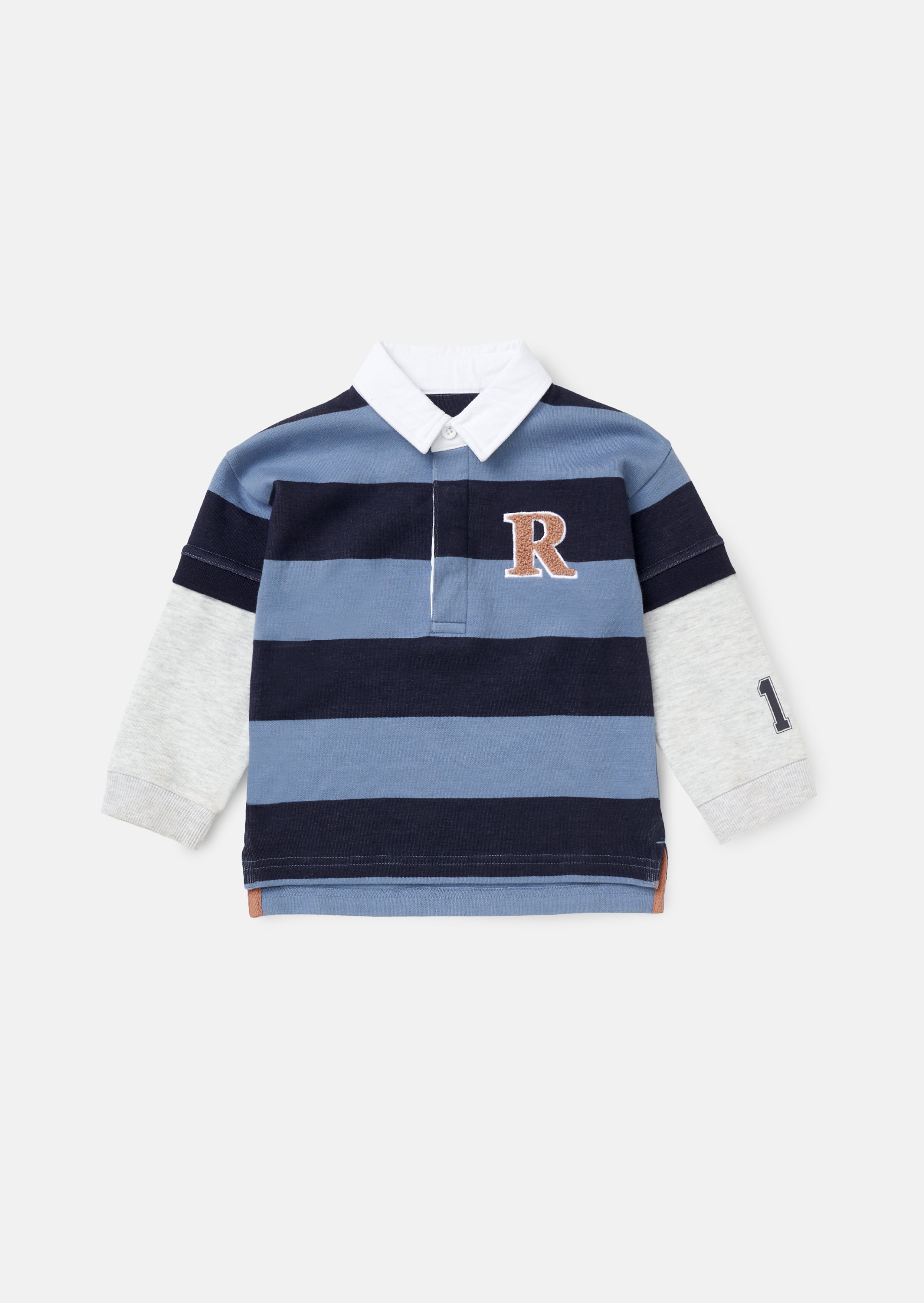 Zane Blue Stripe Rugby Top